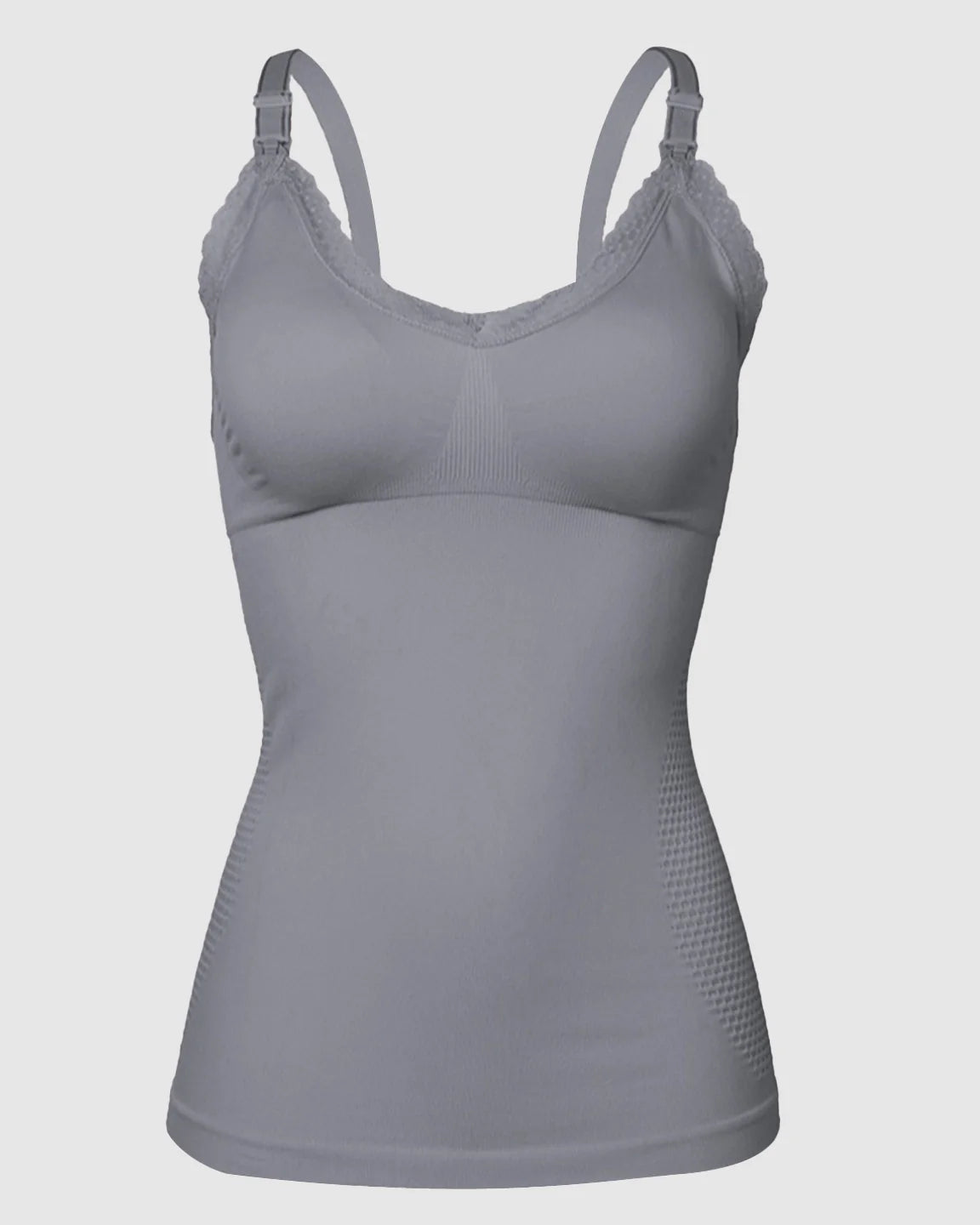 Bump Society – The Nursing Collection: Seamless Lace-Trim V-Neck Nursing Cami