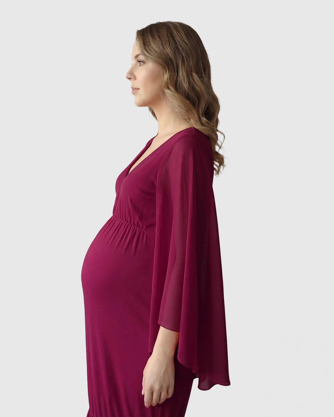 Bump Society – The Comfort Collection: Trailing Hem Elegant Maternity Photoshoot Gown
