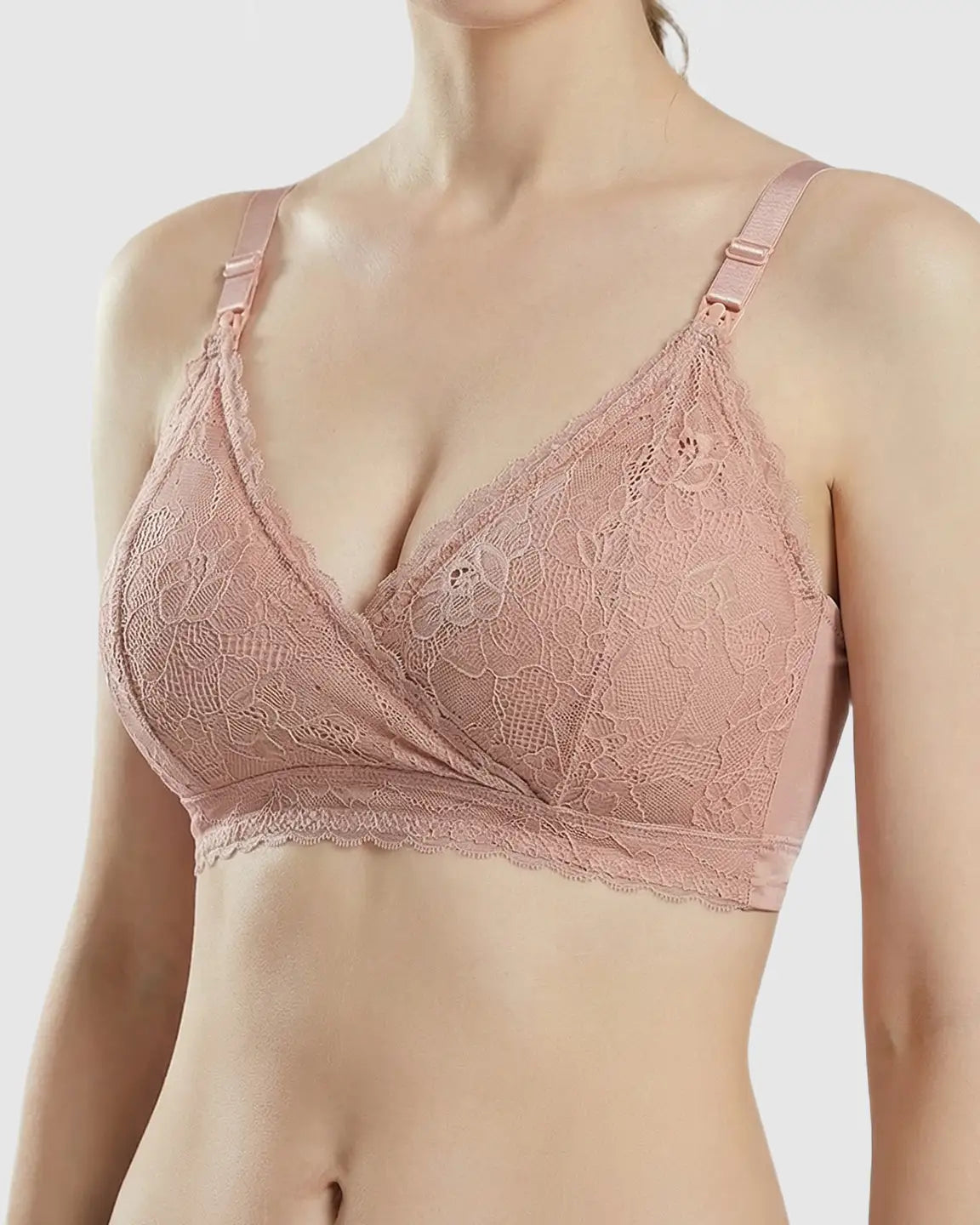 Bump Society – The Nursing Collection: Wire-Free Embroidered Lace Nursing Bra