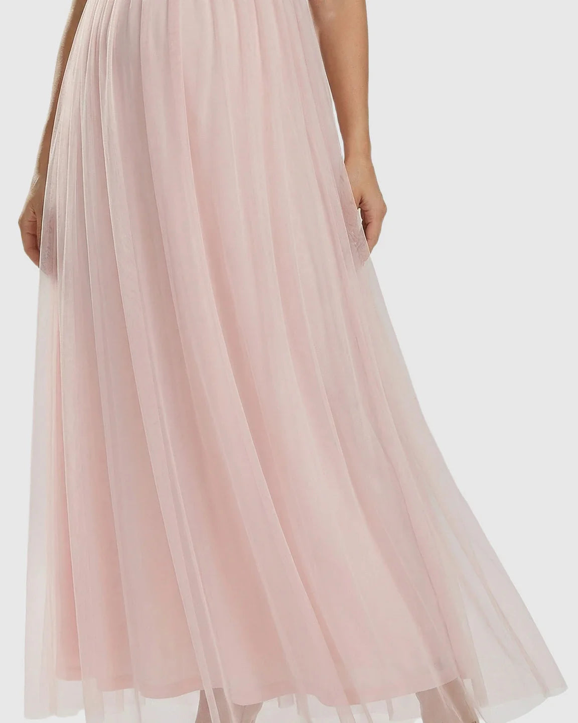Bump Society – The Comfort Collection: Sequin Bodice Flowing Mesh Maternity Maxi Dress