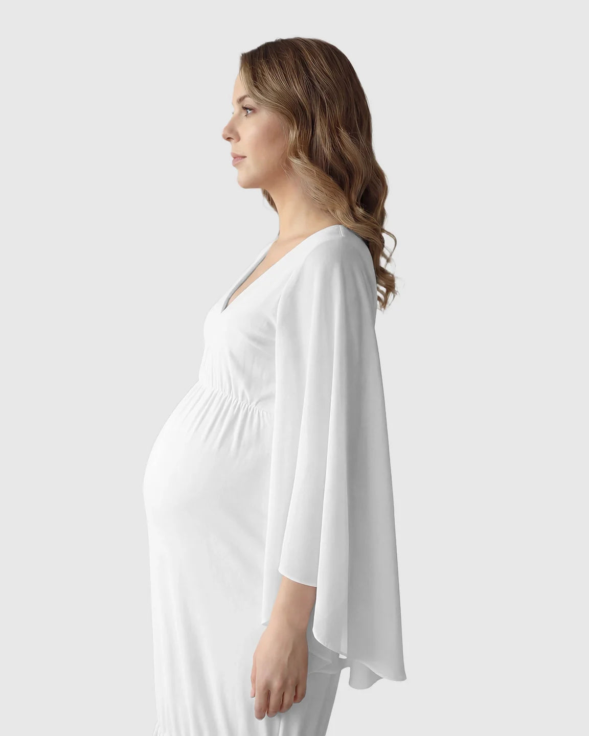 Bump Society – The Comfort Collection: Trailing Hem Elegant Maternity Photoshoot Gown