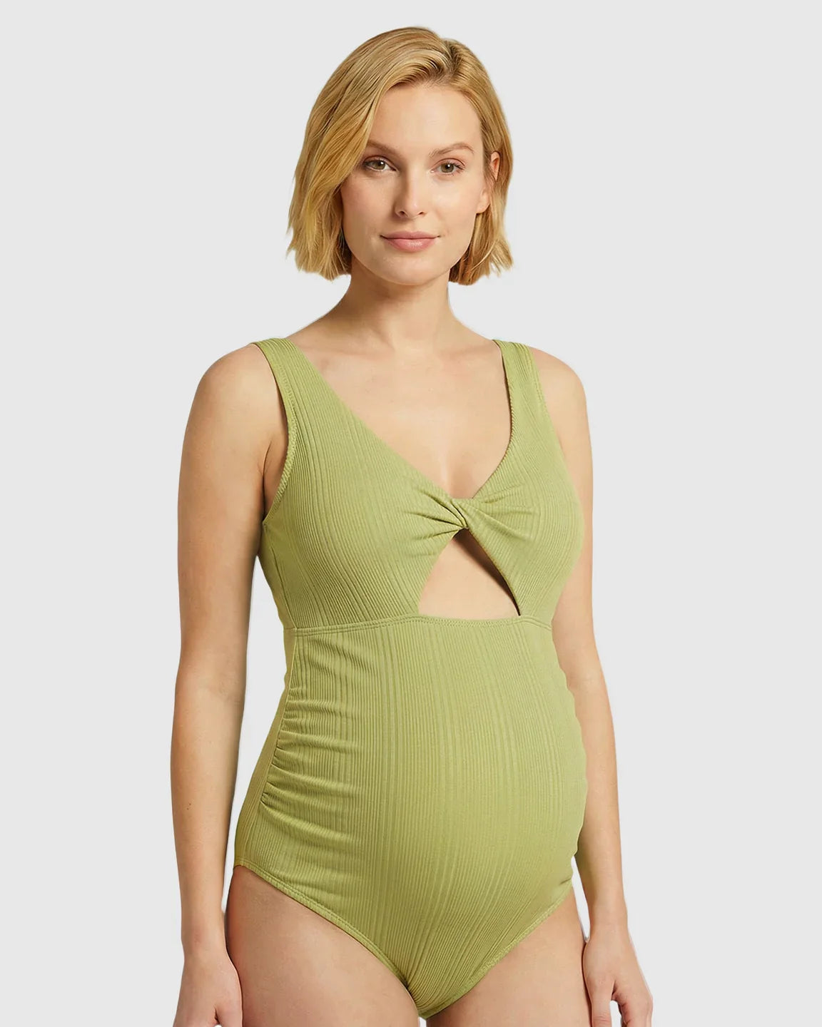 Bump Society – The Comfort Collection: Bow Tie-Back Cutout Maternity Swimsuit