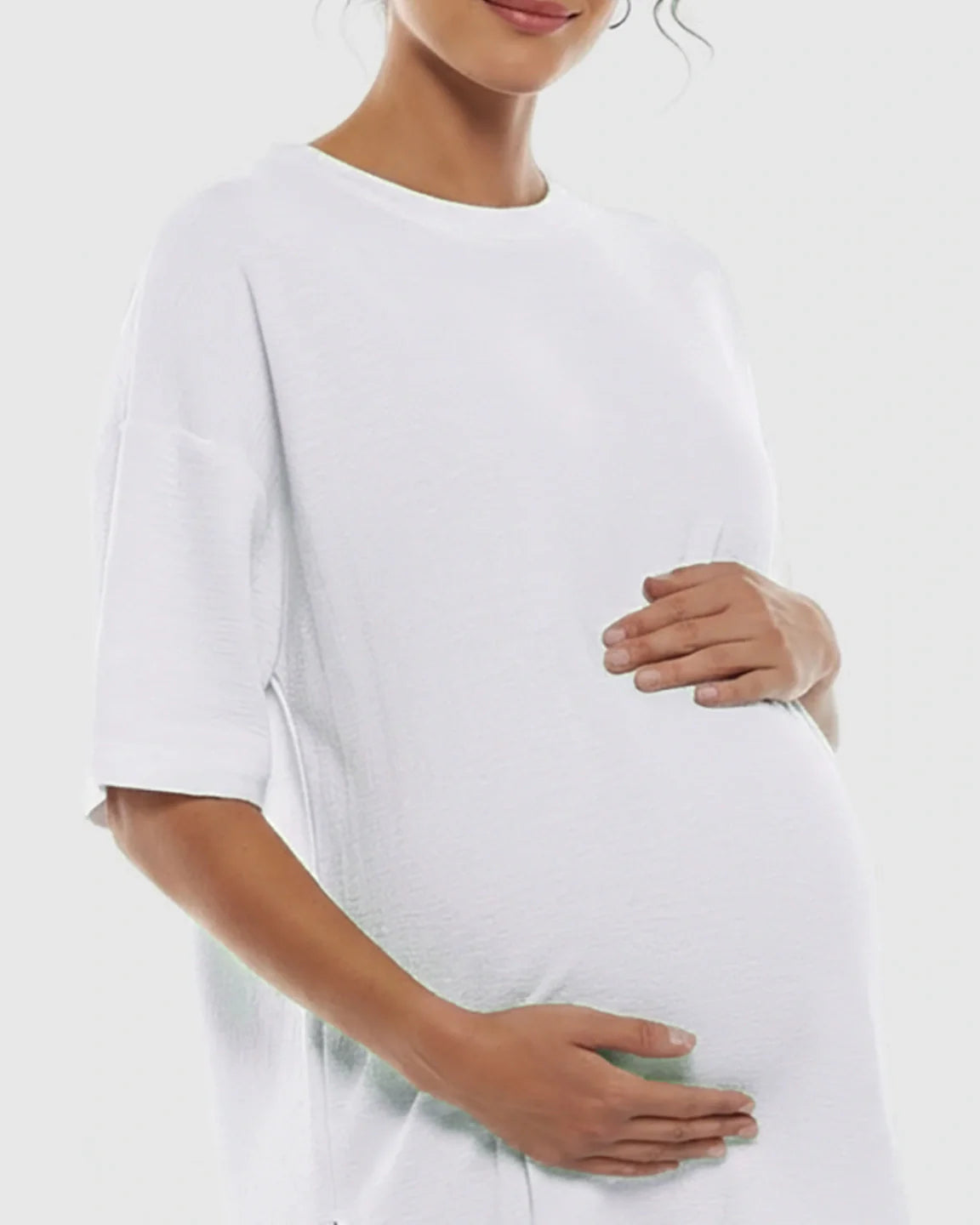 Bump Society – The Comfort Collection: Short Puff Sleeve Casual Maternity Maxi Dress