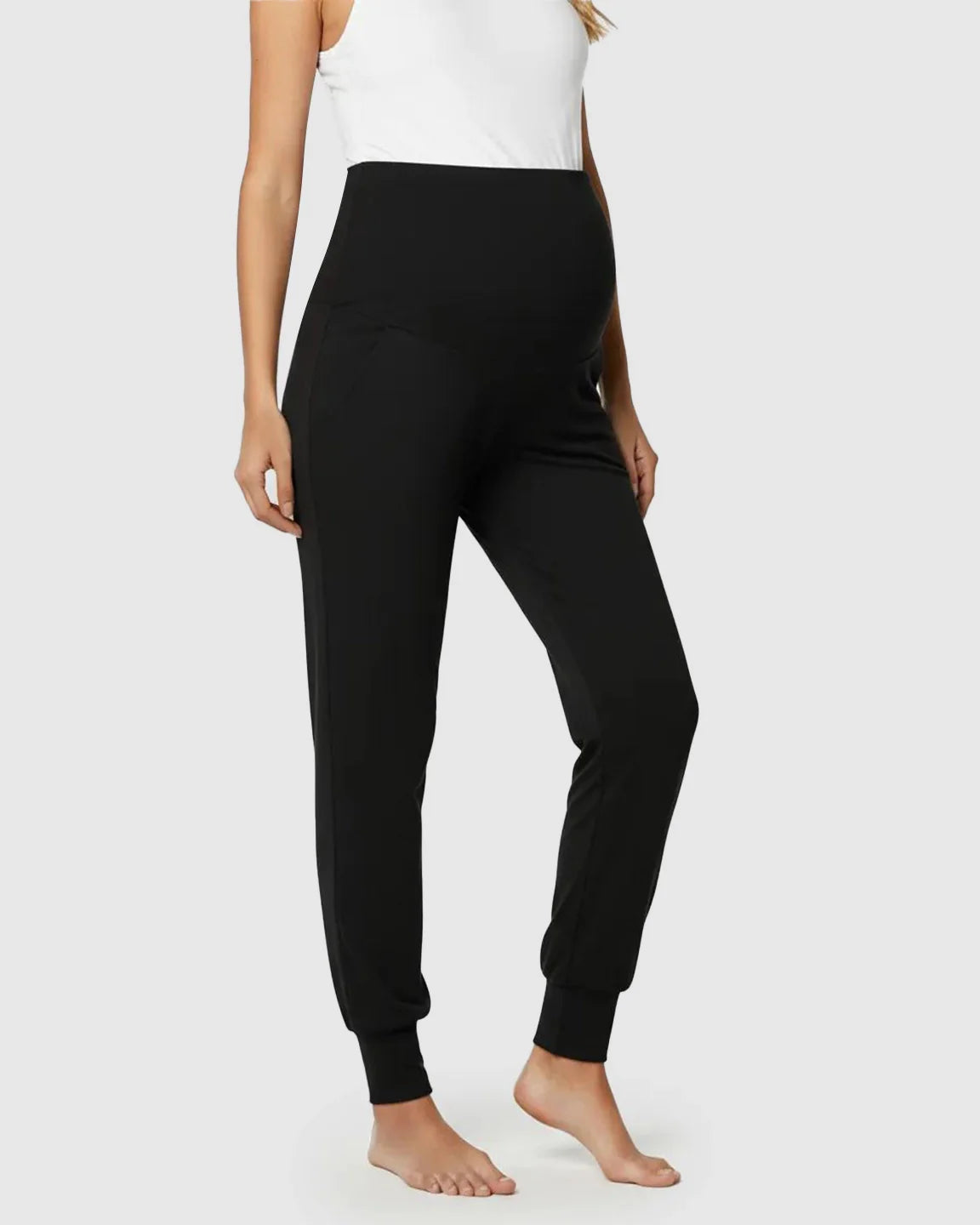 Bump Society – The Comfort Collection: Soft Cotton Over Belly Ribbed Cuff Maternity Pants