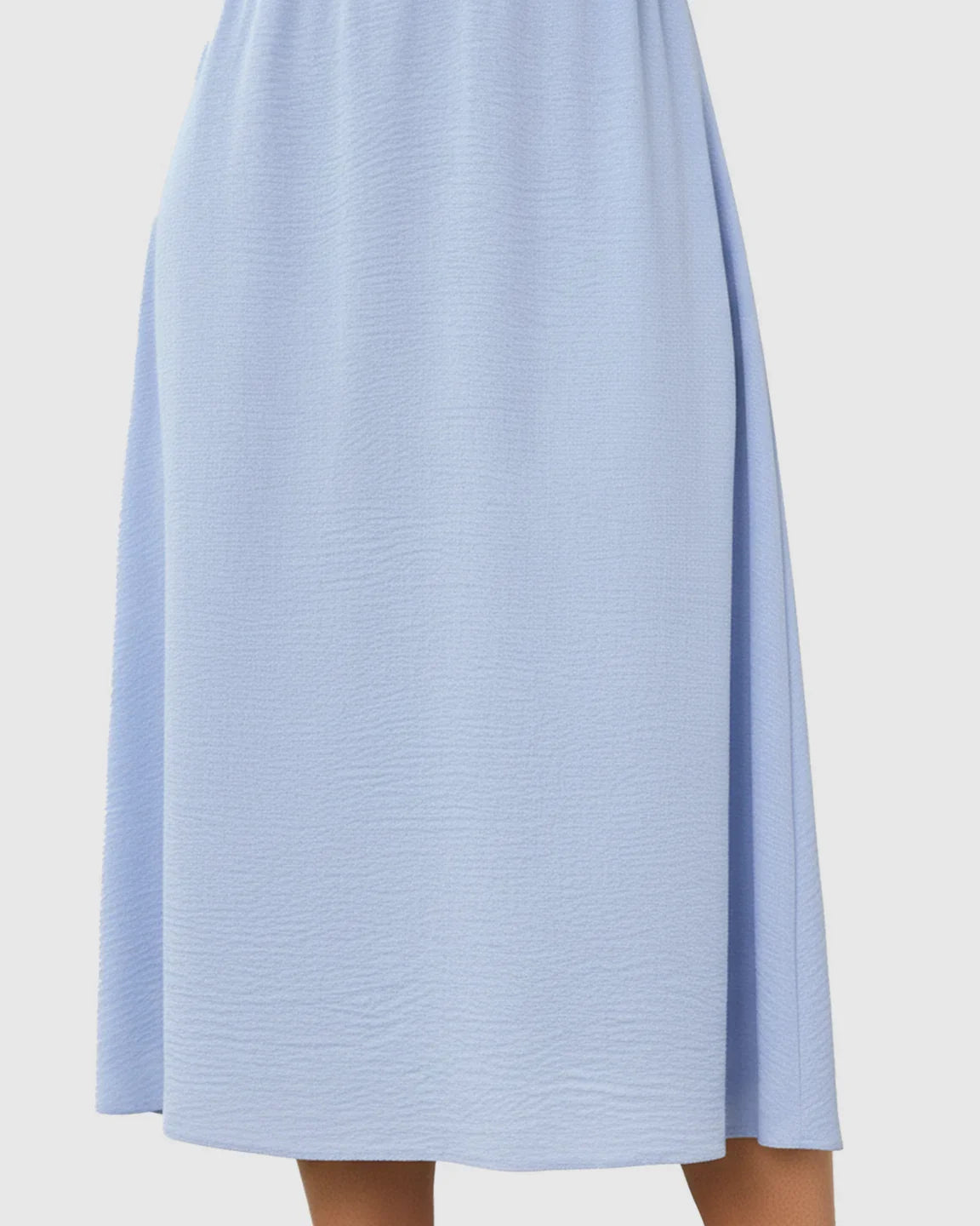 Bump Society – The Comfort Collection: Tie-Knot Front Swing Silhouette Maternity Midi Dress