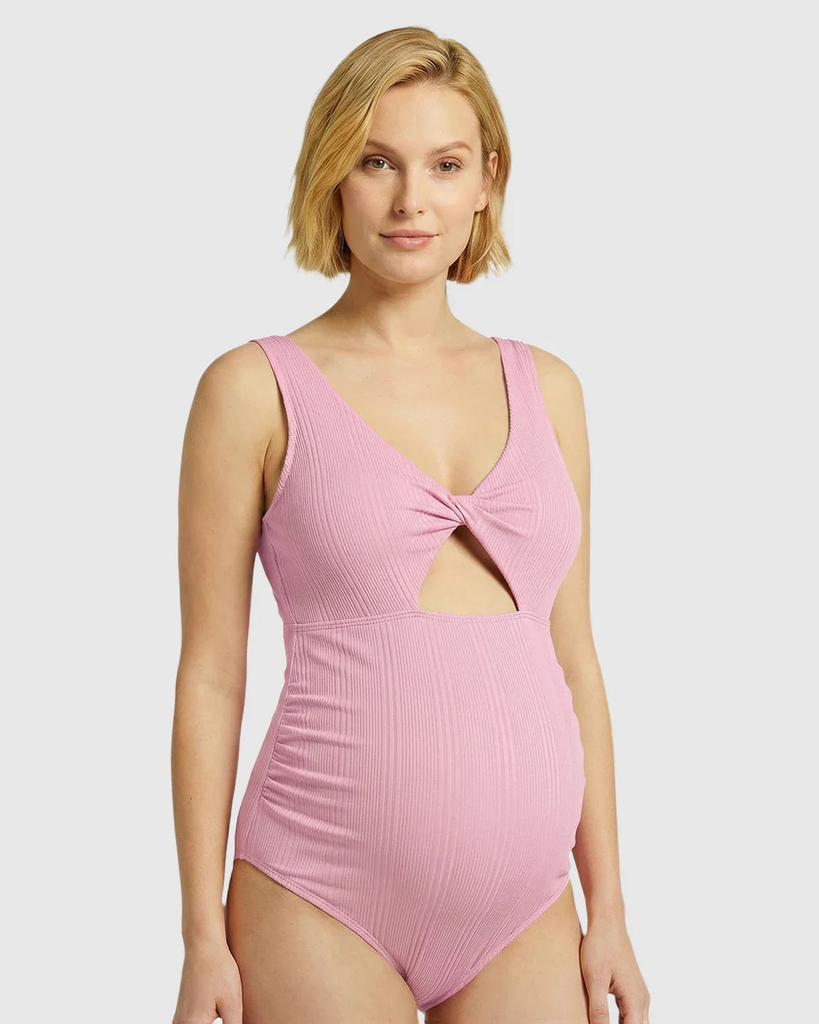 Bump Society – The Comfort Collection: Bow Tie-Back Cutout Maternity Swimsuit