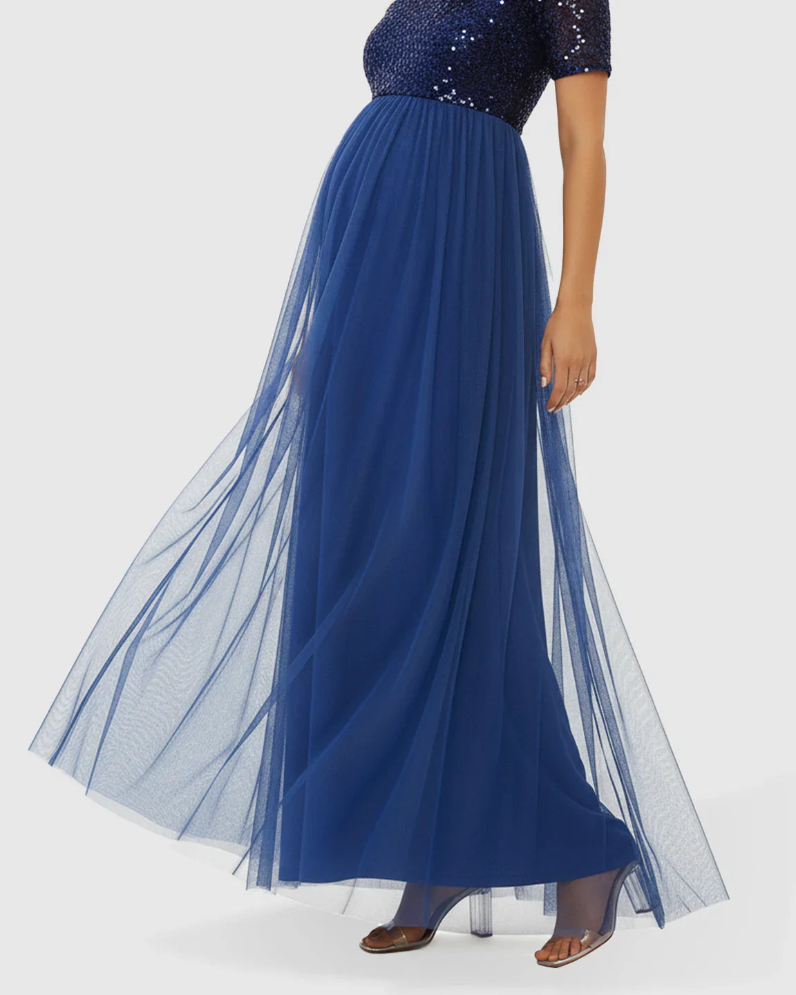 Bump Society – The Comfort Collection: Sequin One-Shoulder Glamour Maternity Maxi Dress