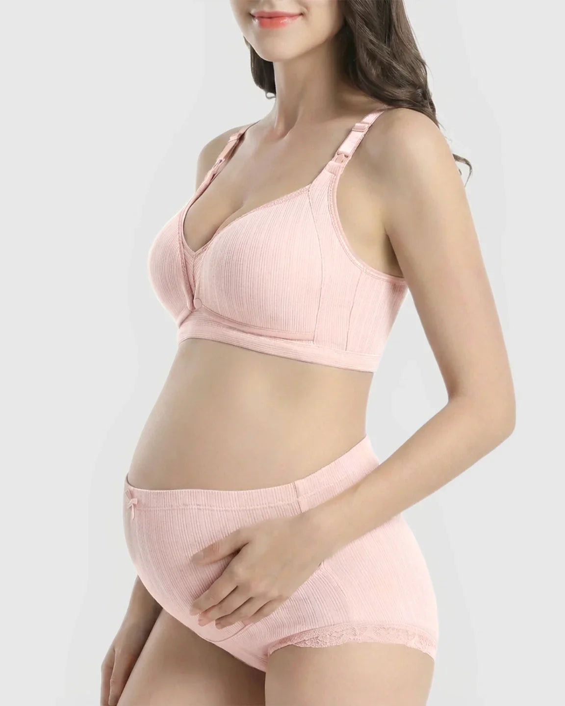 Bump Society – The Nursing Collection: Wire-Free Breathable High-Waist Maternity Nursing Bra & Panty Set