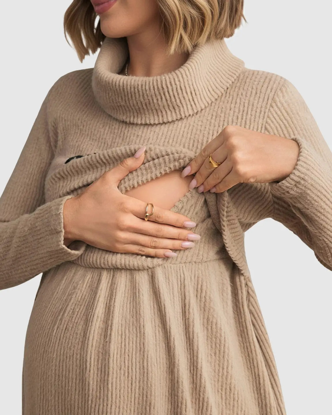 Bump Society – The Nursing Collection: High Neck Everyday Style Maternity Nursing Dress