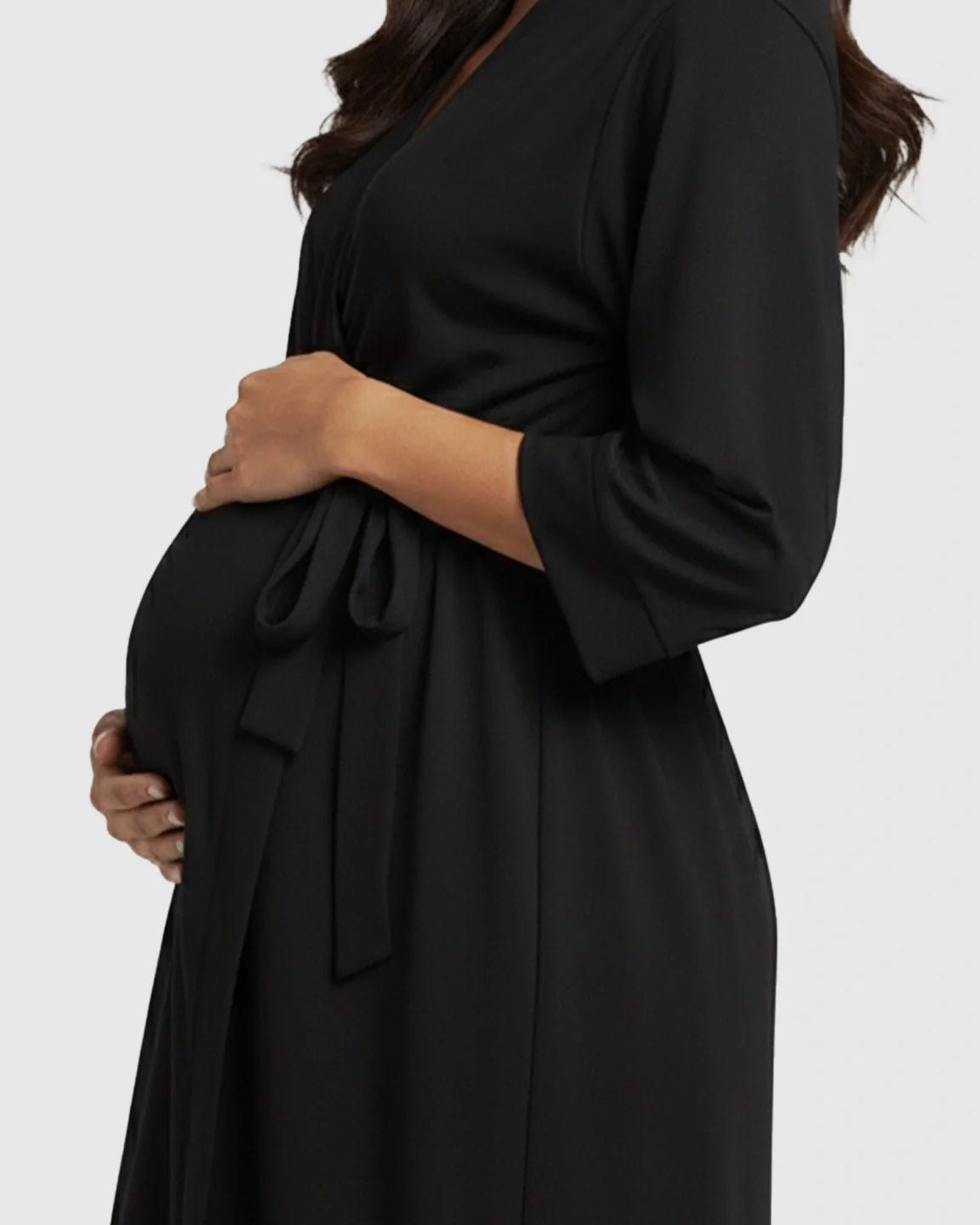 Bump Society – The Comfort Collection: Soft Knit Mid Length Sleeves Maternity Postpartum Robe
