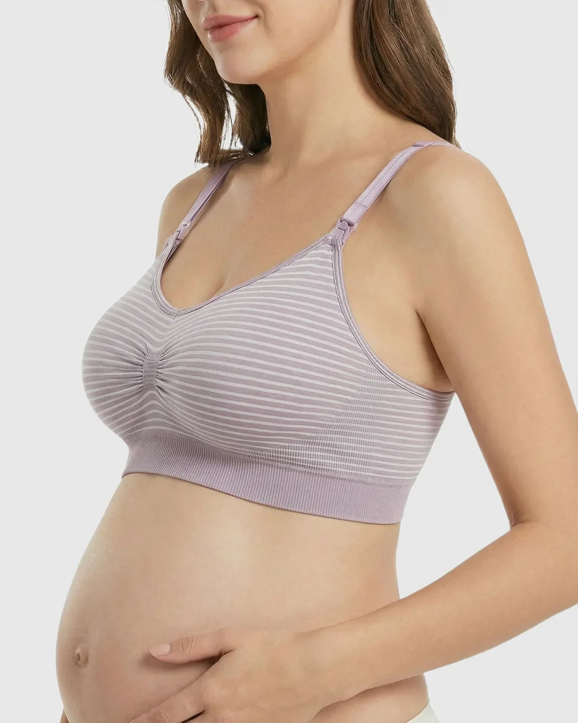 Bump Society – The Nursing Collection: Striped Seamless Maternity Nursing Bra
