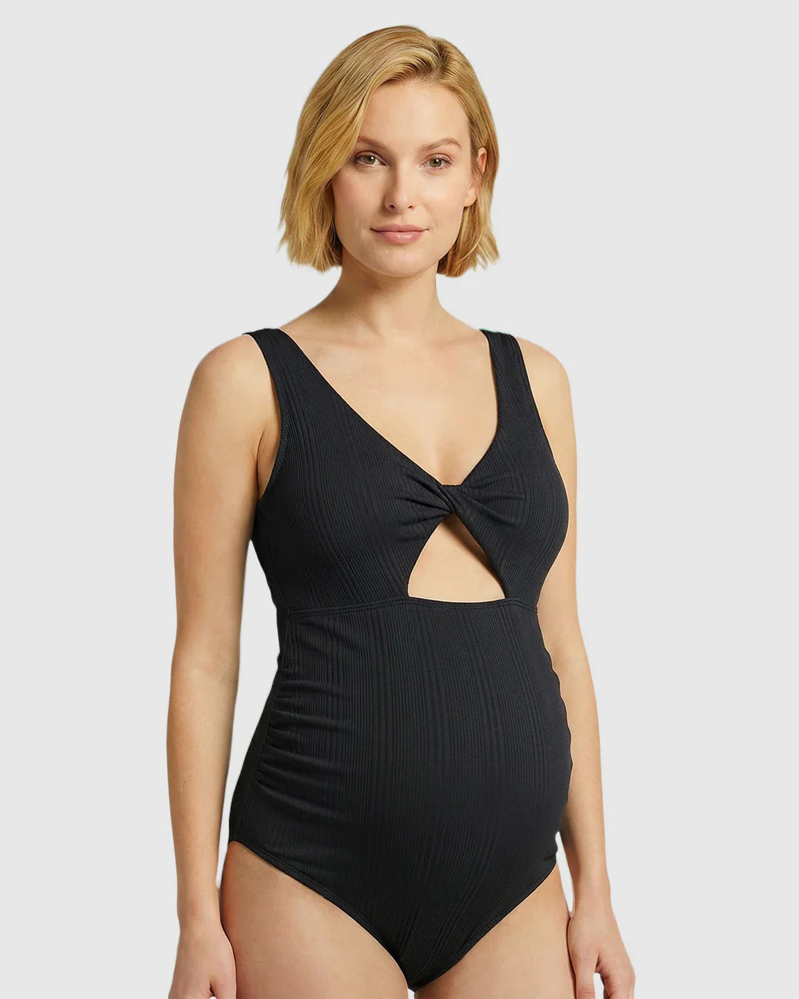 Bump Society – The Comfort Collection: Bow Tie-Back Cutout Maternity Swimsuit