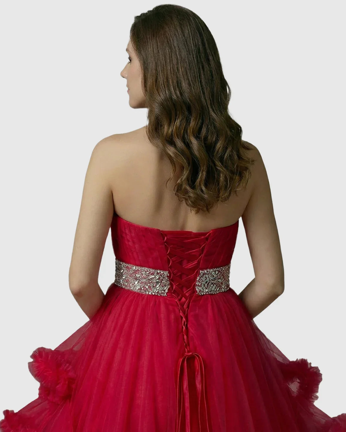 Bump Society – The Comfort Collection: Strapless Bodice Multi-Layered Ruffled Skirt Maternity Photoshoot Dress