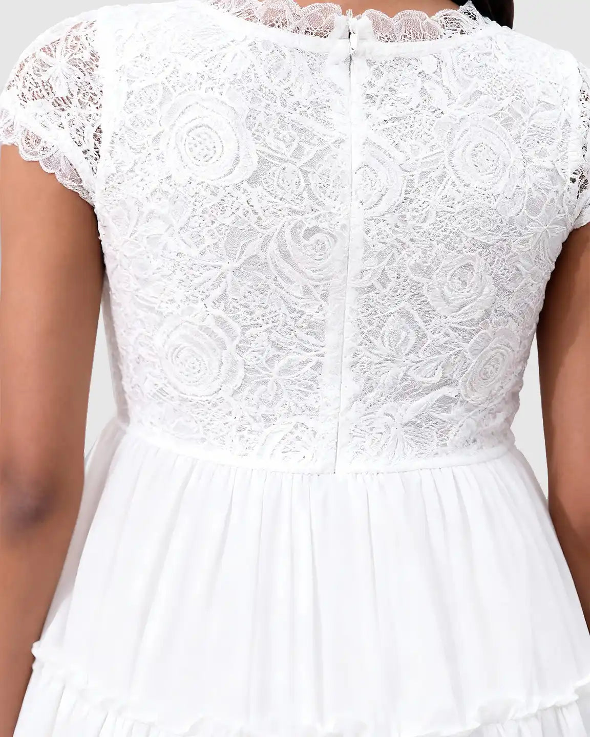 Bump Society – The Comfort Collection: Floral Lace Bodice Elegant Maternity Maxi Dress