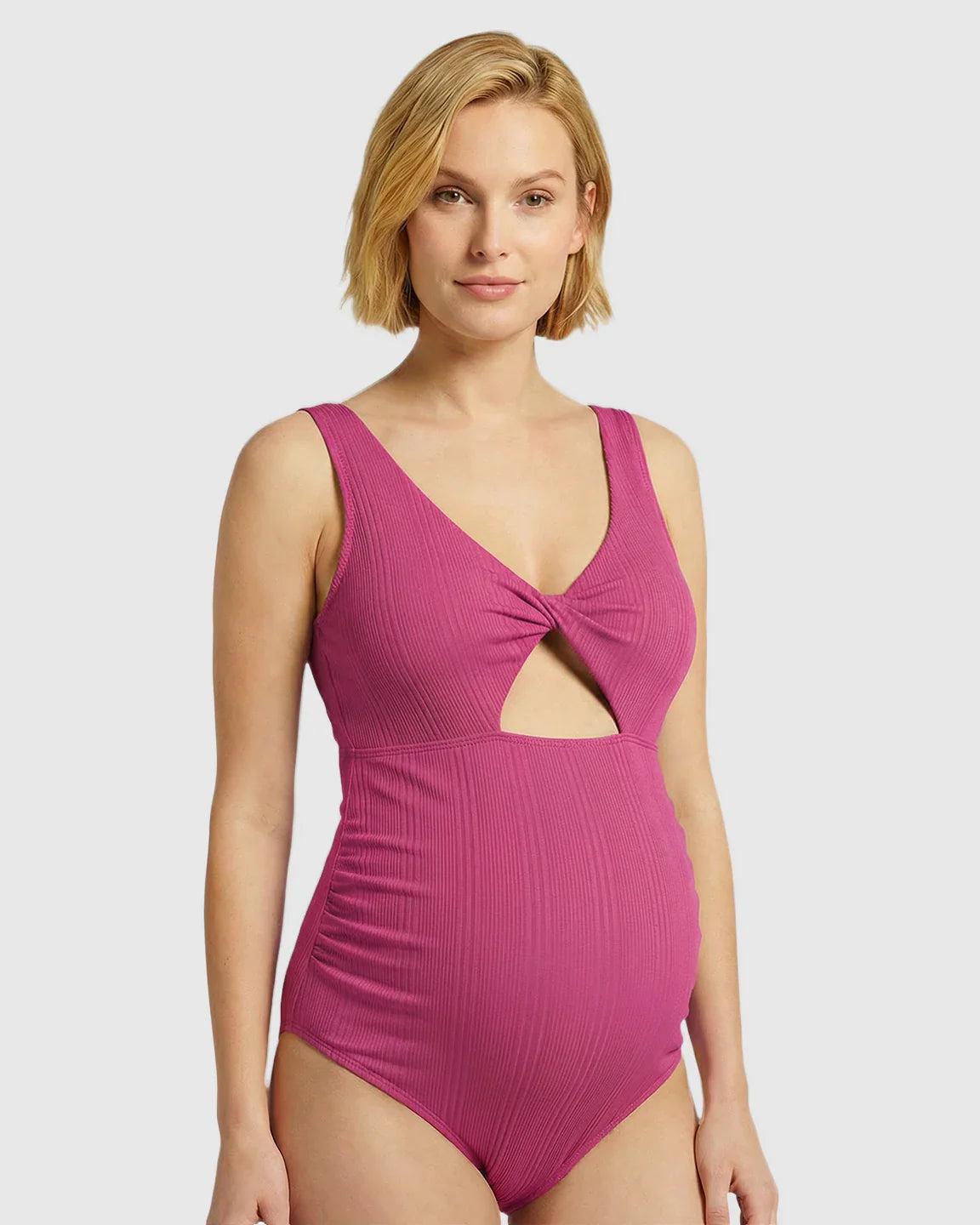 Bump Society – The Comfort Collection: Bow Tie-Back Cutout Maternity Swimsuit