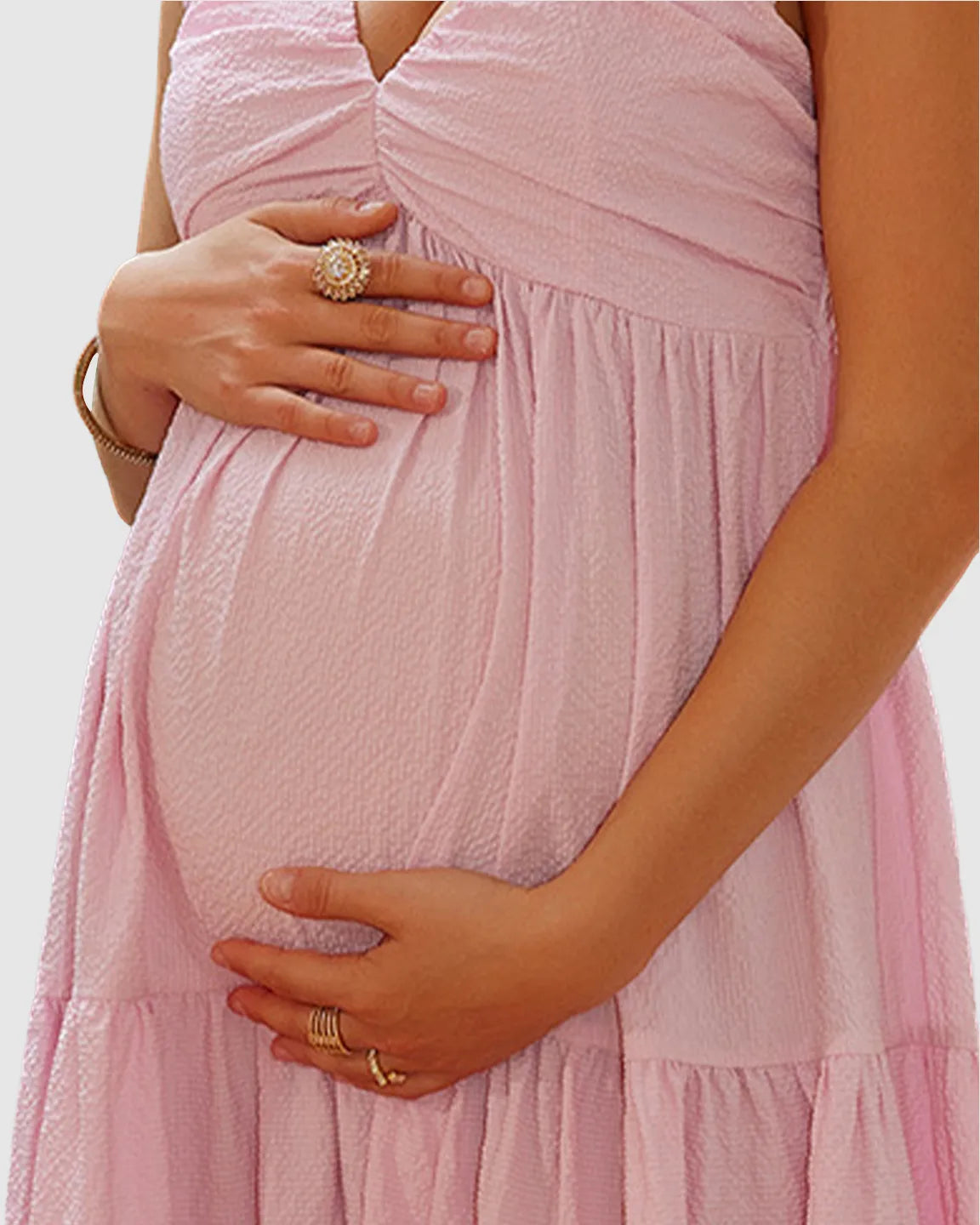 Bump Society – The Comfort Collection: Chiffon Tiered Maternity Maxi Dress