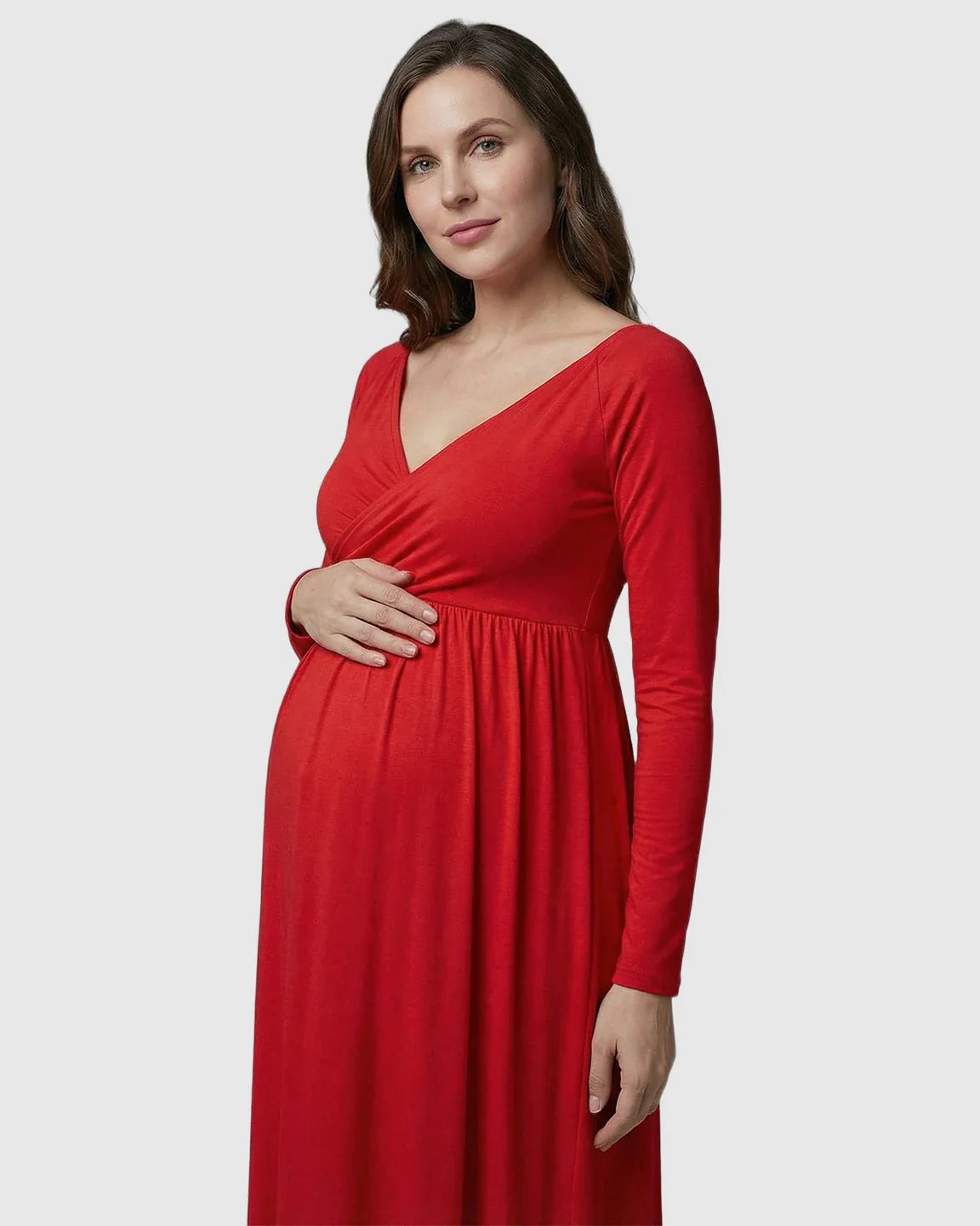 Bump Society – The Comfort Collection: Long-Sleeve Full Train Maternity Maxi Dress
