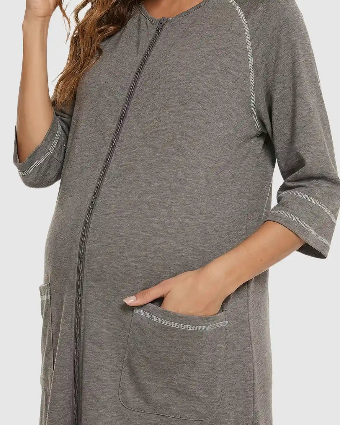 Bump Society – The Nursing Collection: Front Zipper Loose Fit Maternity Nursing Dress