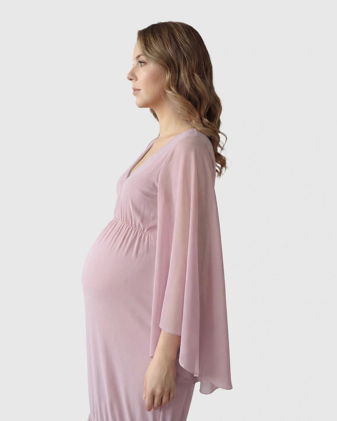 Bump Society – The Comfort Collection: Trailing Hem Elegant Maternity Photoshoot Gown