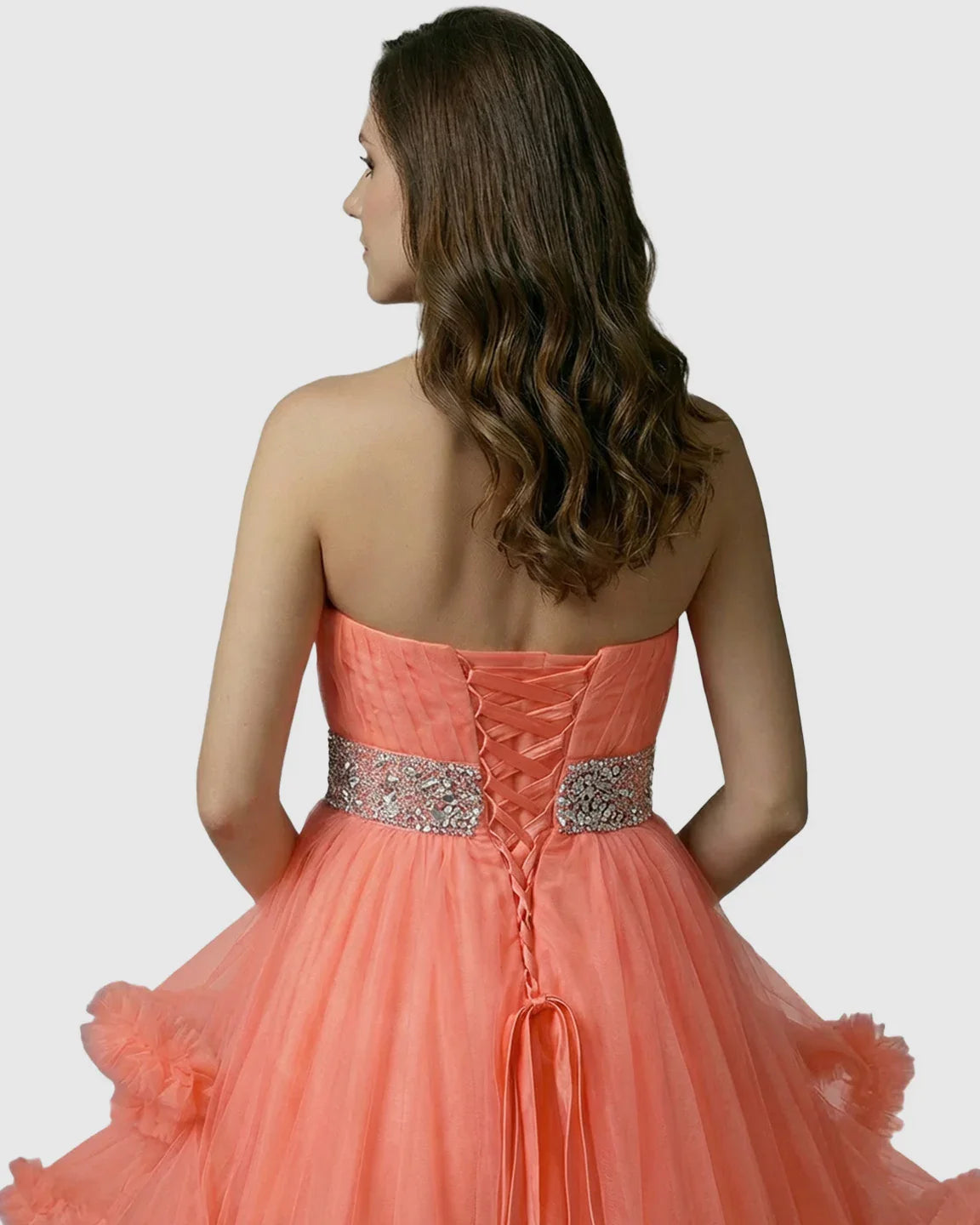 Bump Society – The Comfort Collection: Strapless Bodice Multi-Layered Ruffled Skirt Maternity Photoshoot Dress