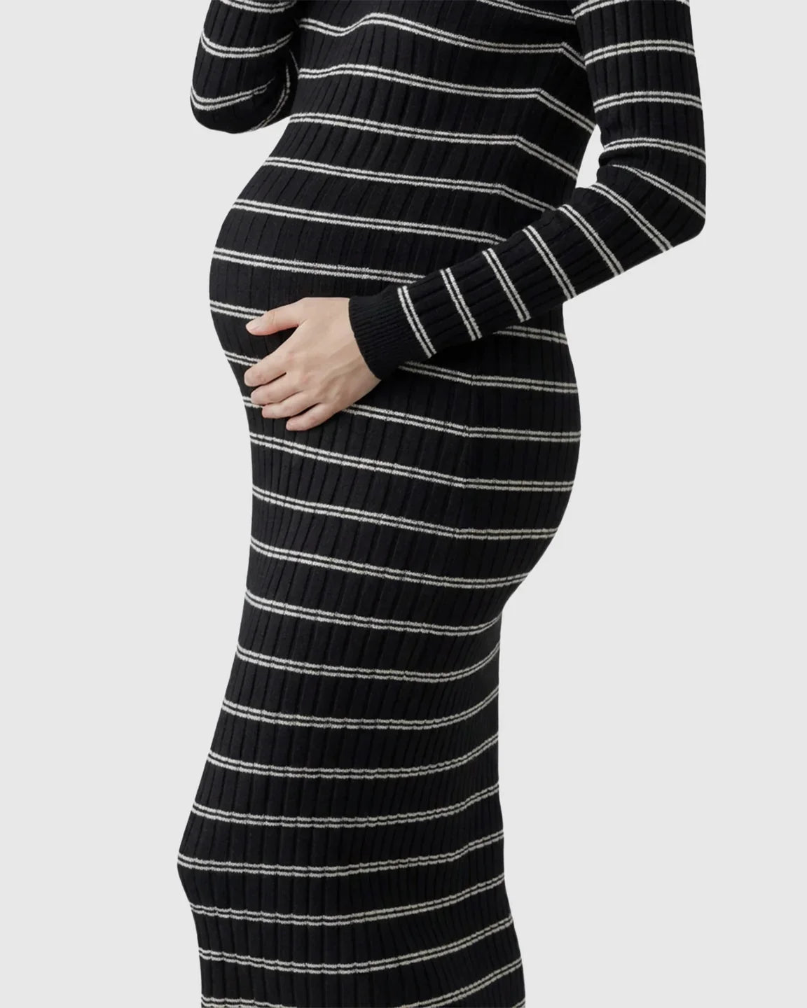 Bump Society – The Comfort Collection: Contrast Collared Casual Maternity Midi Dress