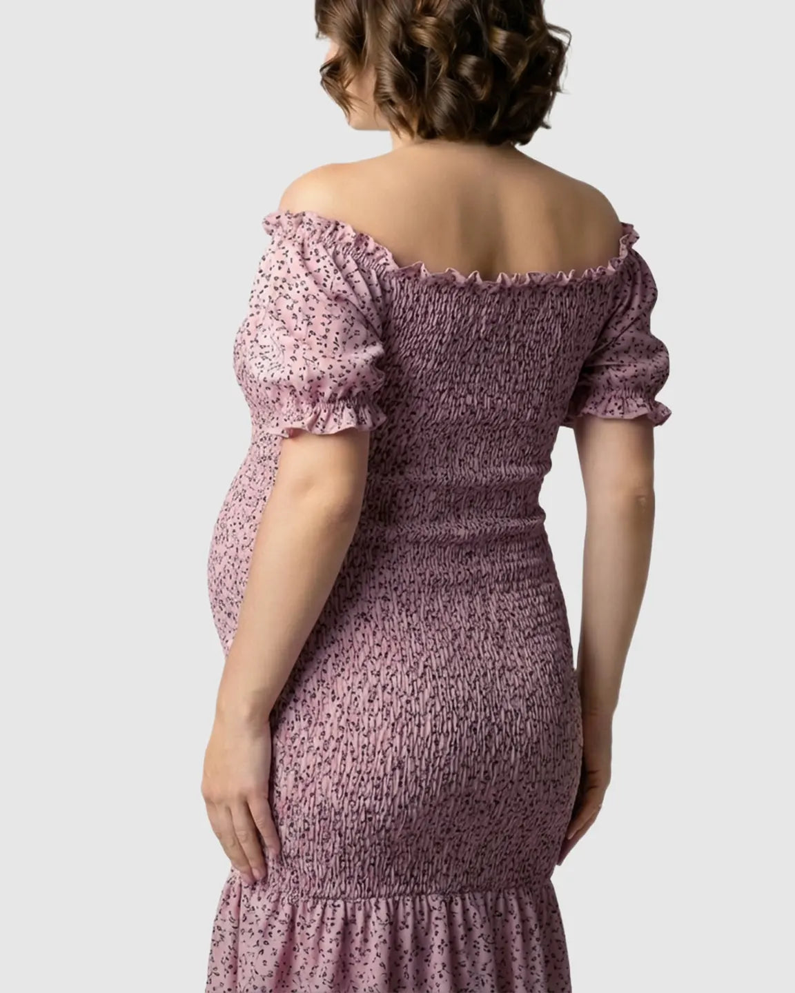 Bump Society – The Comfort Collection: Off-Shoulder Fishtail Maternity Photoshoot Dress