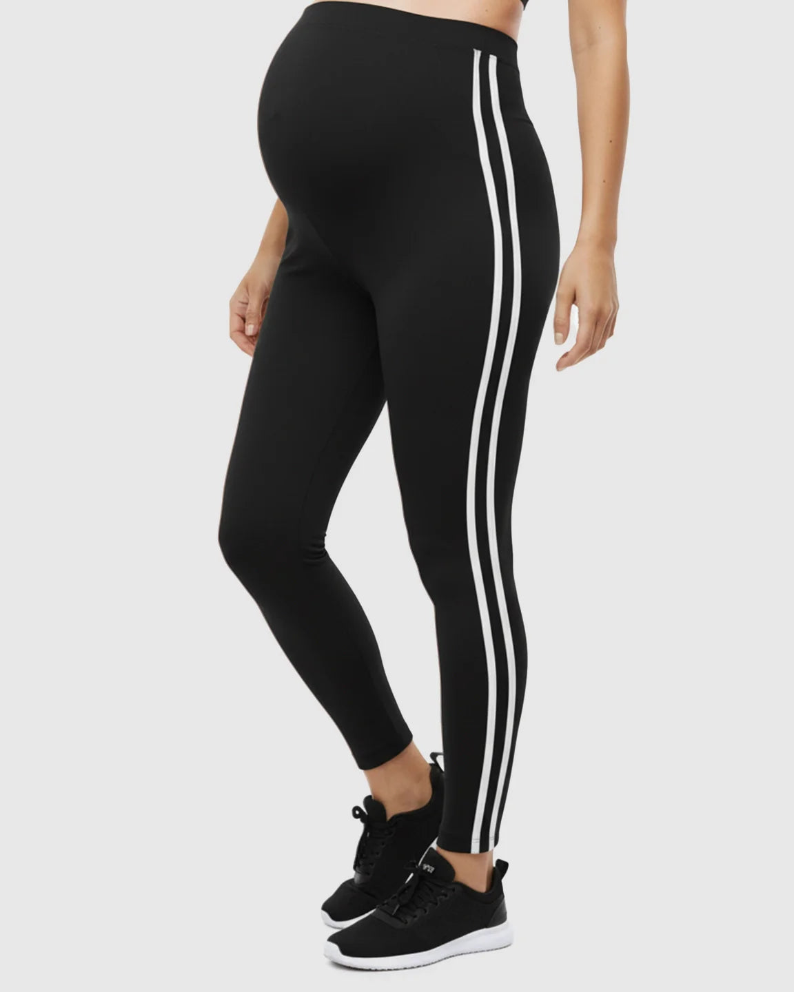 Bump Society – The Comfort Collection: Side Striped Sporty Maternity Leggings