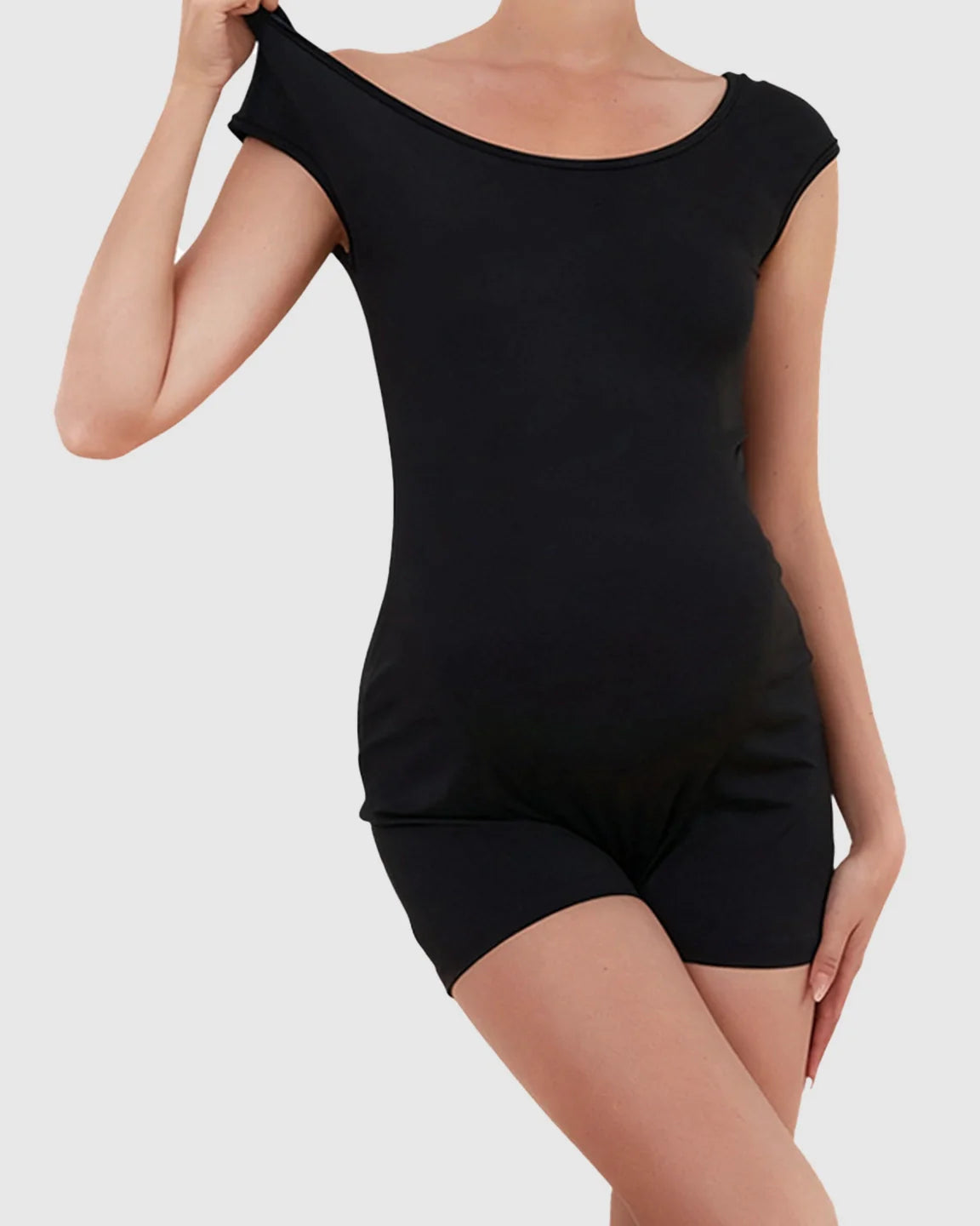 Bump Society – The Comfort Collection: Soft-Stretch Scoop-Neck Maternity Bodysuit