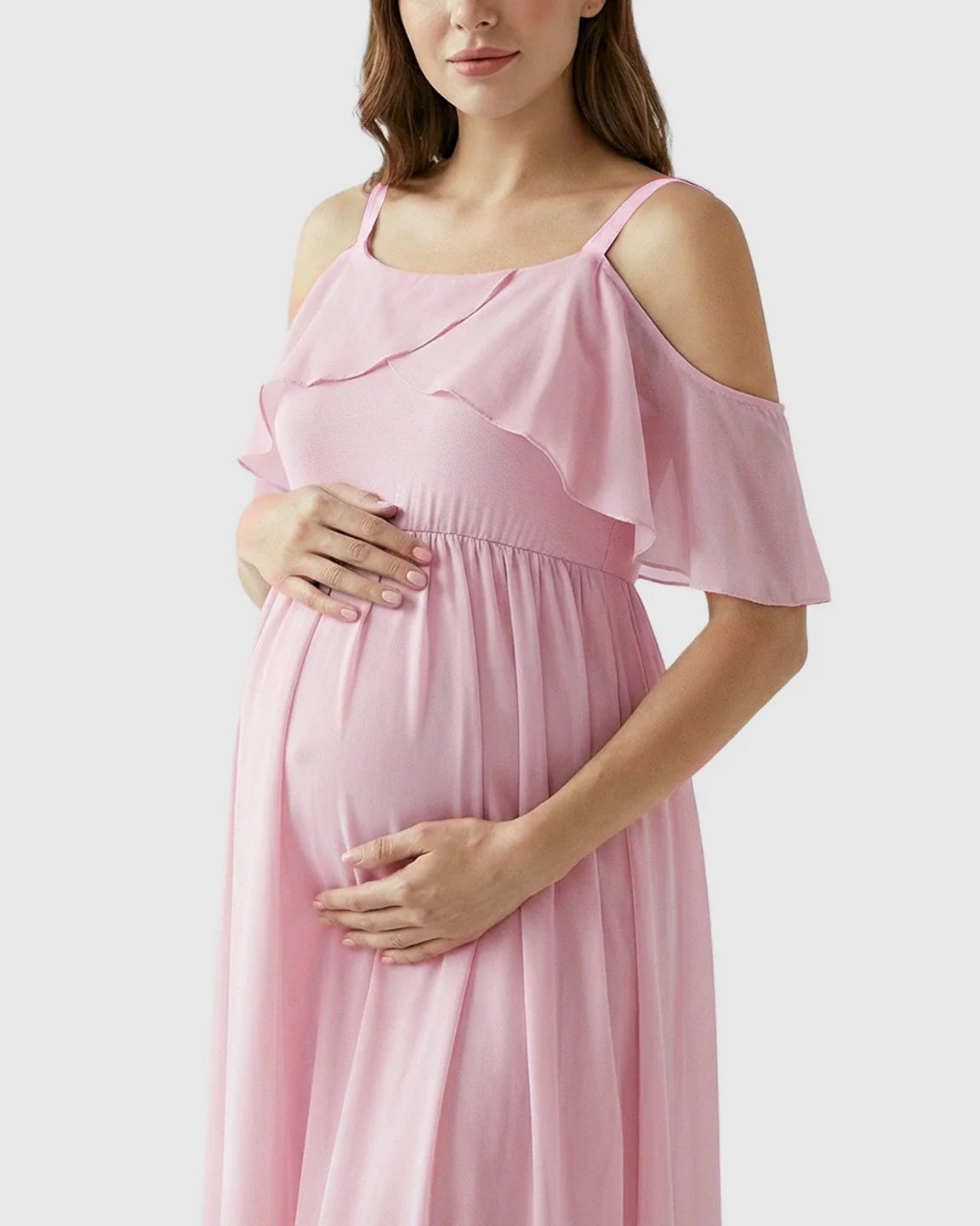 Bump Society – The Comfort Collection: Off-Shoulder Mermaid Trail Maternity Photoshoot Dress