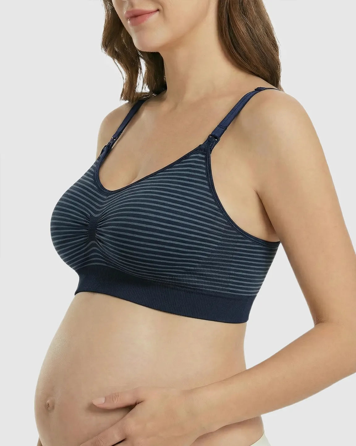 Bump Society – The Nursing Collection: Striped Seamless Maternity Nursing Bra
