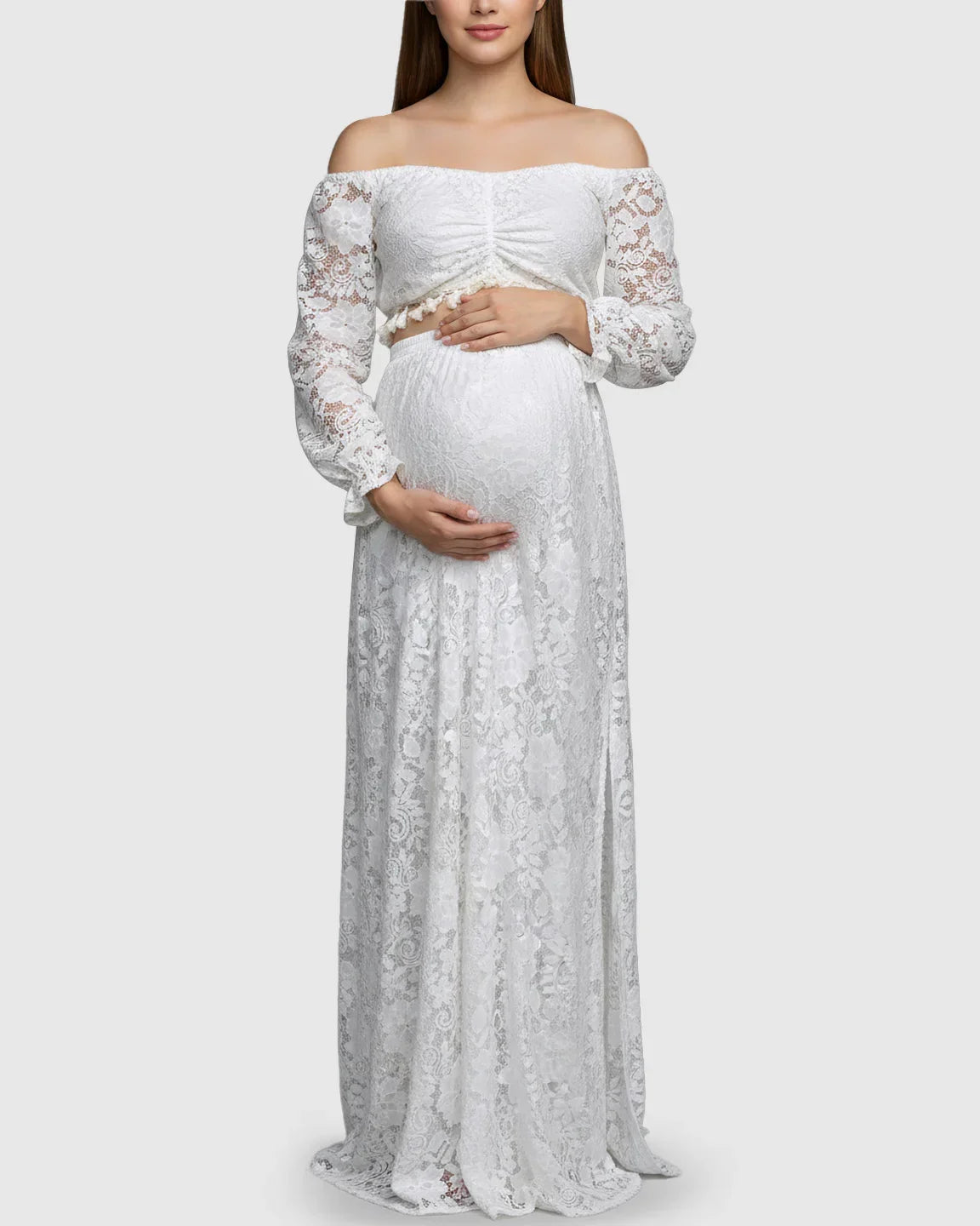 Bump Society – The Comfort Collection: Two Piece Flowing Laced Maternity Photoshoot Dress