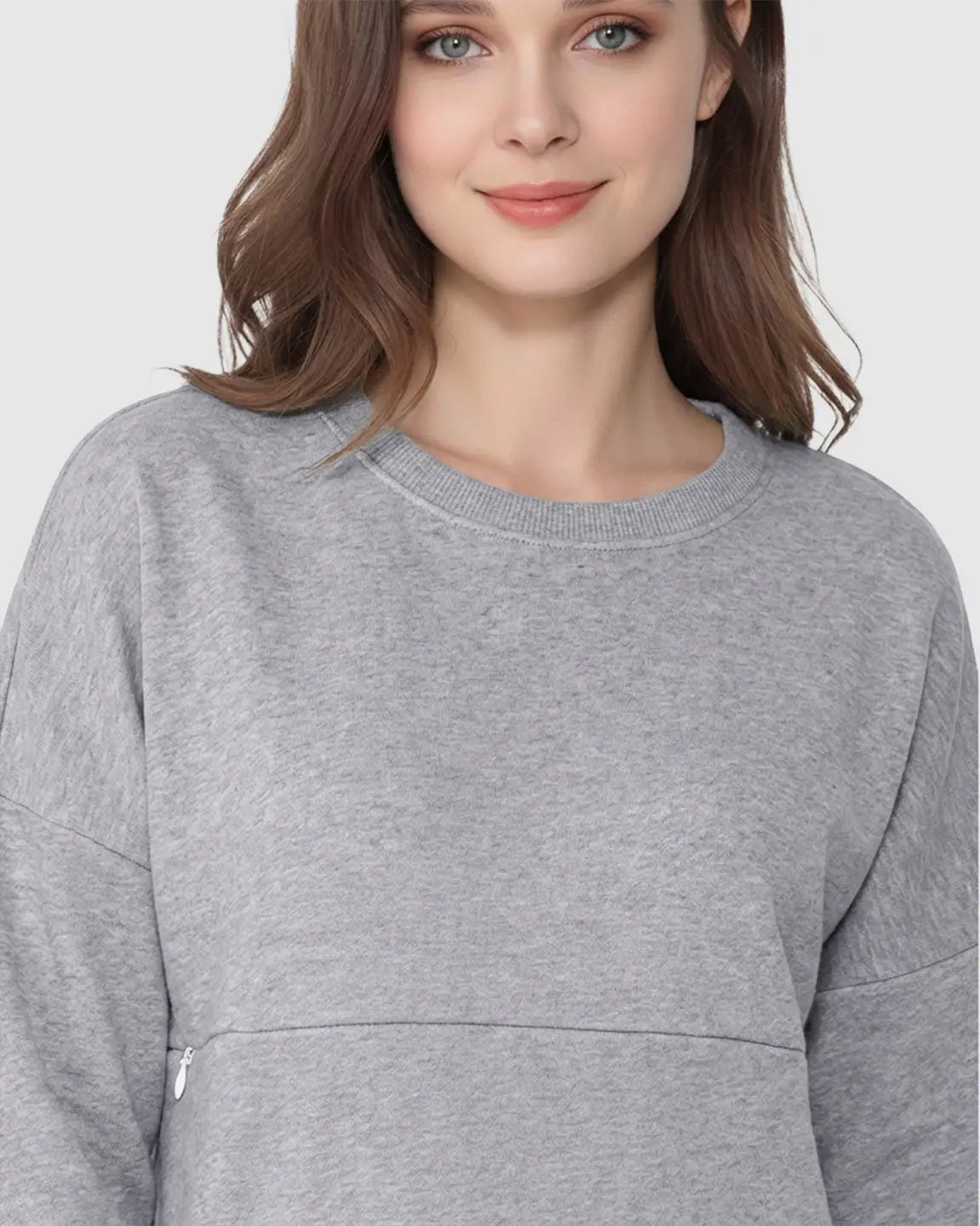 Bump Society – The Nursing Collection: Long-Sleeve Zipper Opening Maternity Nursing Top