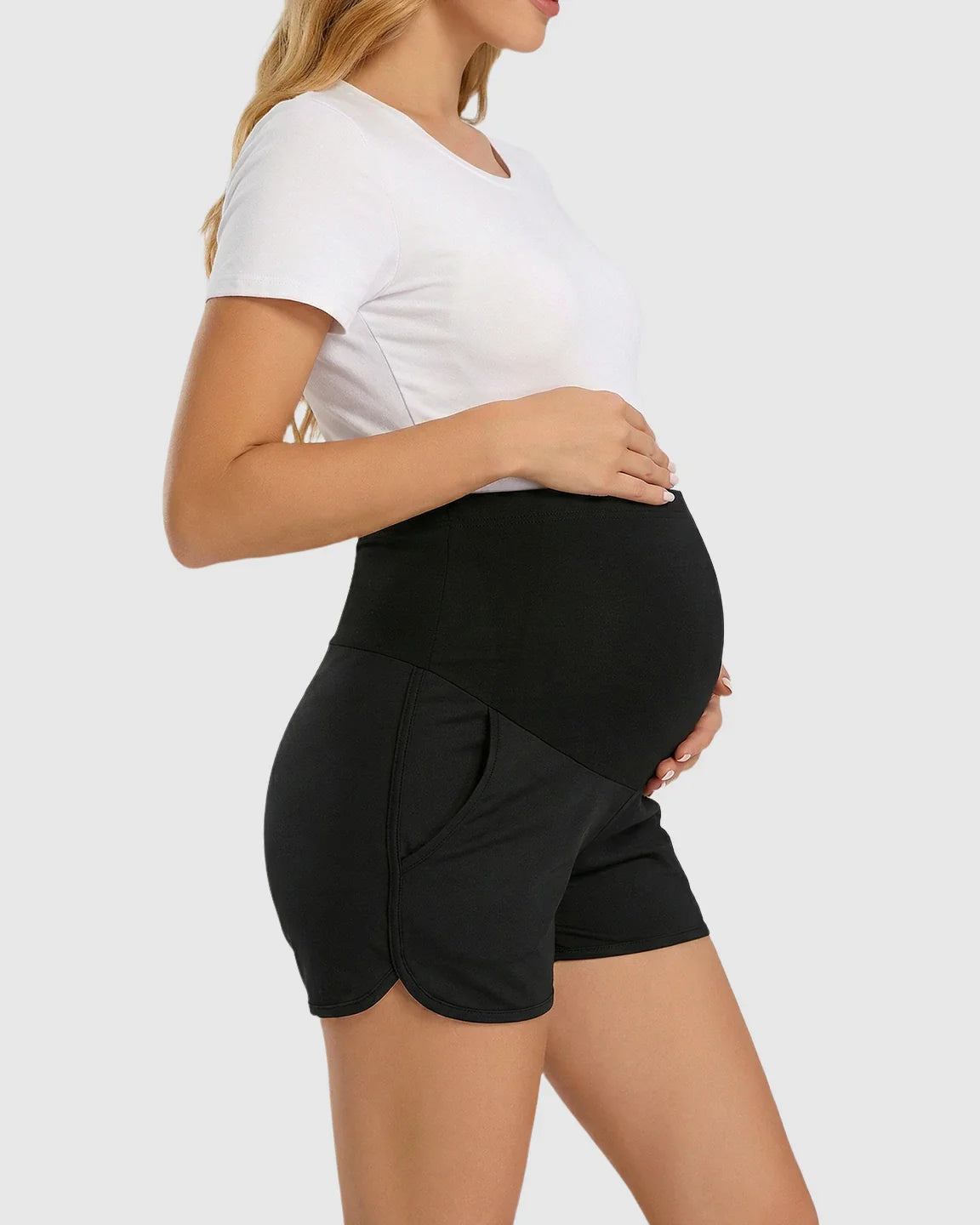 Bump Society – The Comfort Collection: Contrast Trim Sporty Maternity Shorts