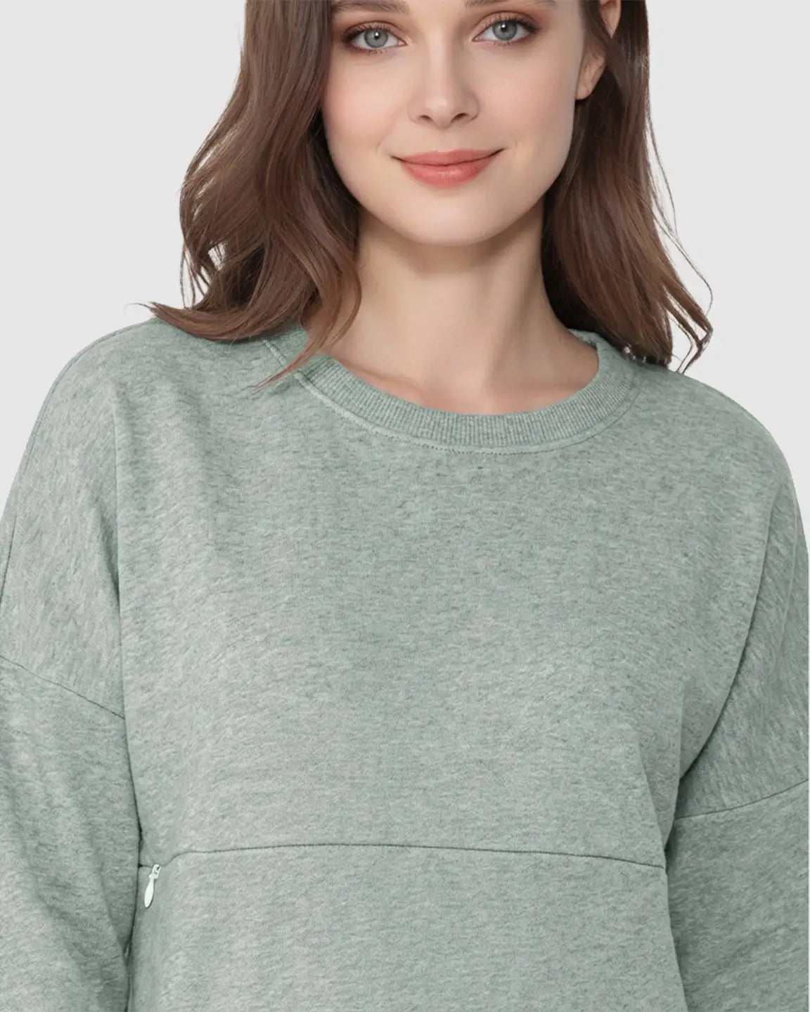 Bump Society – The Nursing Collection: Long-Sleeve Zipper Opening Maternity Nursing Top
