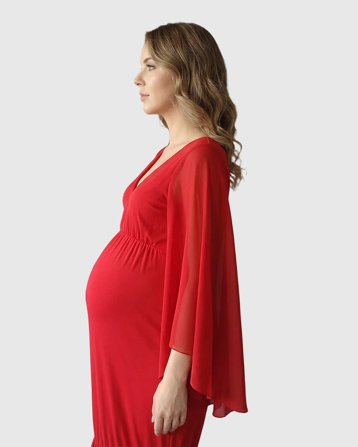 Bump Society – The Comfort Collection: Trailing Hem Elegant Maternity Photoshoot Gown