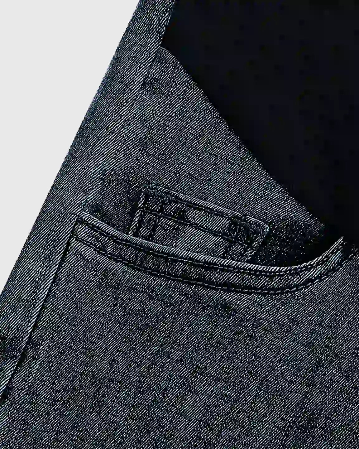 Dark wash stretch denim straight-leg maternity jeans with a visible front pocket and comfortable fit.