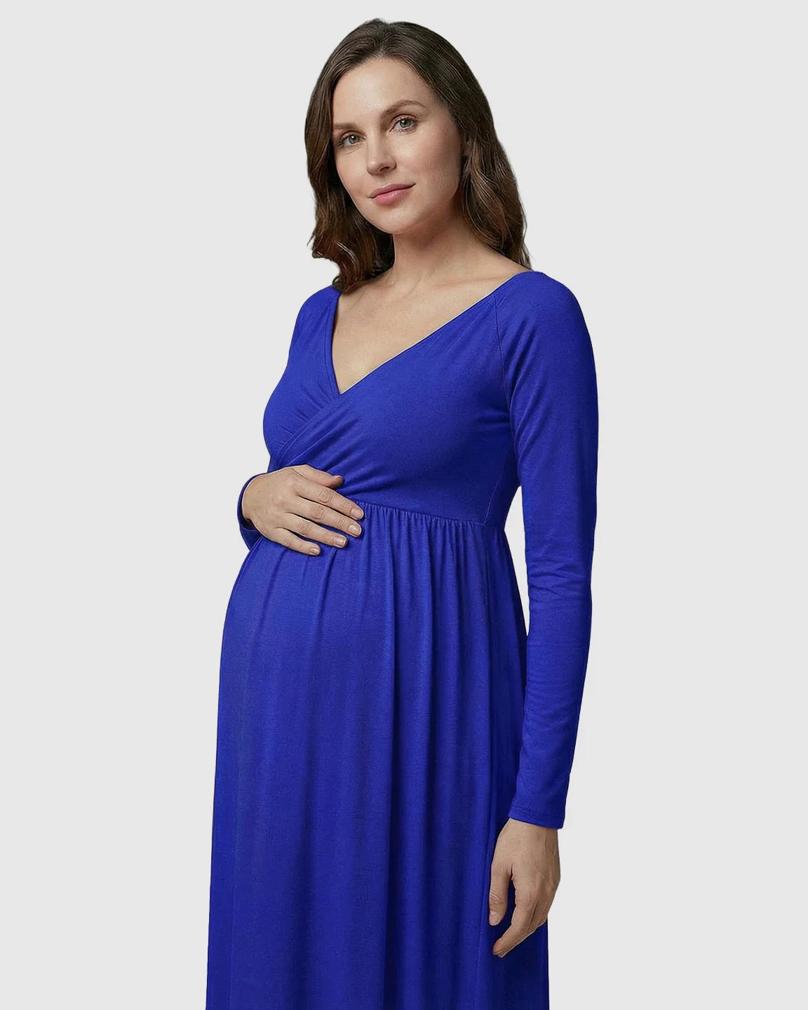 Bump Society – The Comfort Collection: Long-Sleeve Full Train Maternity Maxi Dress