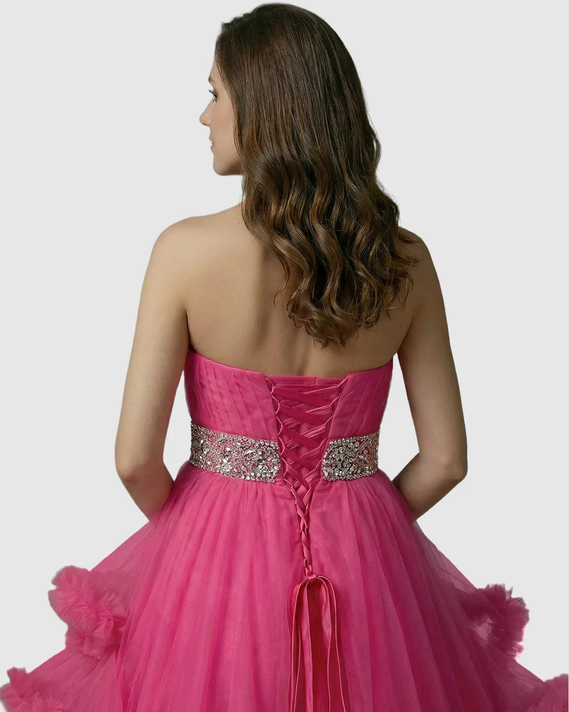 Bump Society – The Comfort Collection: Strapless Bodice Multi-Layered Ruffled Skirt Maternity Photoshoot Dress