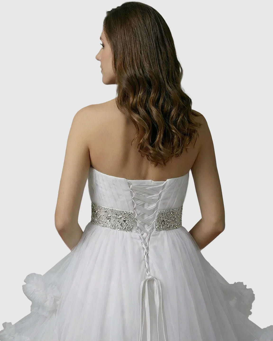 Bump Society – The Comfort Collection: Strapless Bodice Multi-Layered Ruffled Skirt Maternity Photoshoot Dress