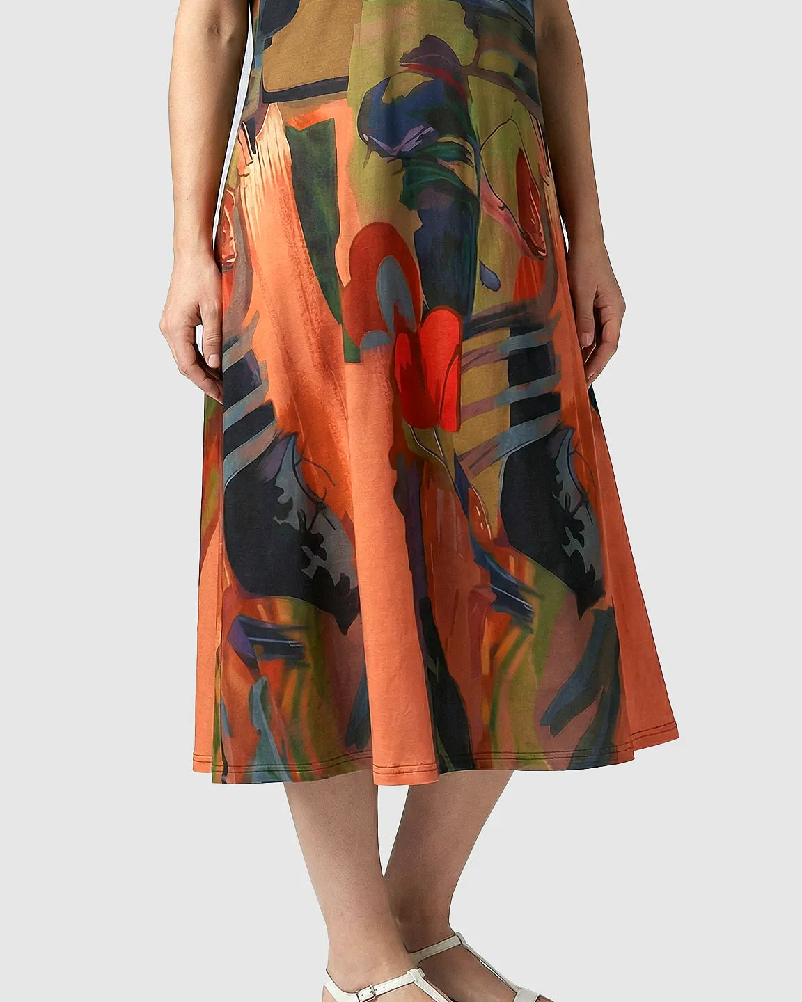 Bump Society – The Comfort Collection: Abstract Print A Line Maternity Midi Dress