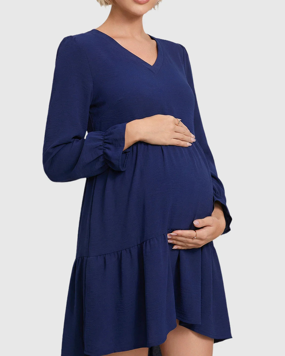 Bump Society – The Comfort Collection: Tie Back Fishtail Hem Maternity Dress
