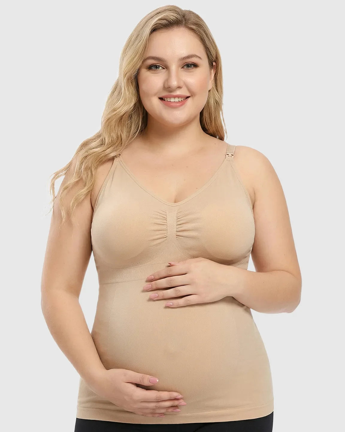 Bump Society – The Nursing Collection: Front-Opening Clasp Camisole-Style Maternity Nursing Top
