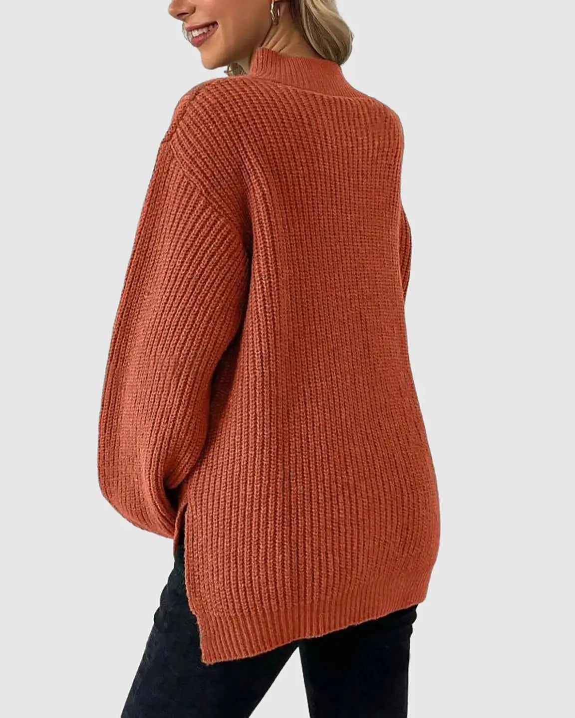 Bump Society – The Comfort Collection: Ribbed Knit Half-Zip Maternity Sweater