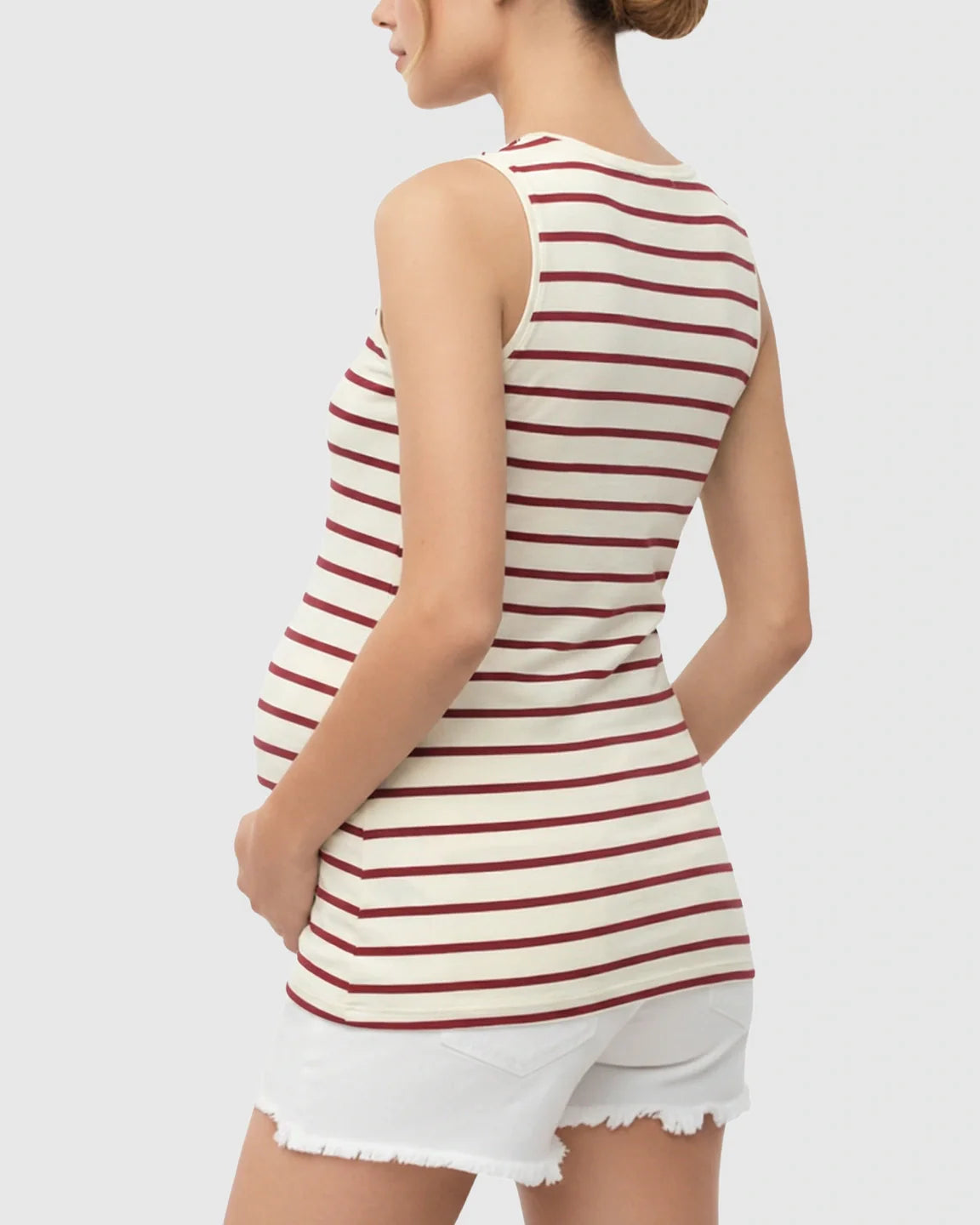 Bump Society – The Nursing Collection: Sleeveless Striped Print Maternity & Nursing Tank Top