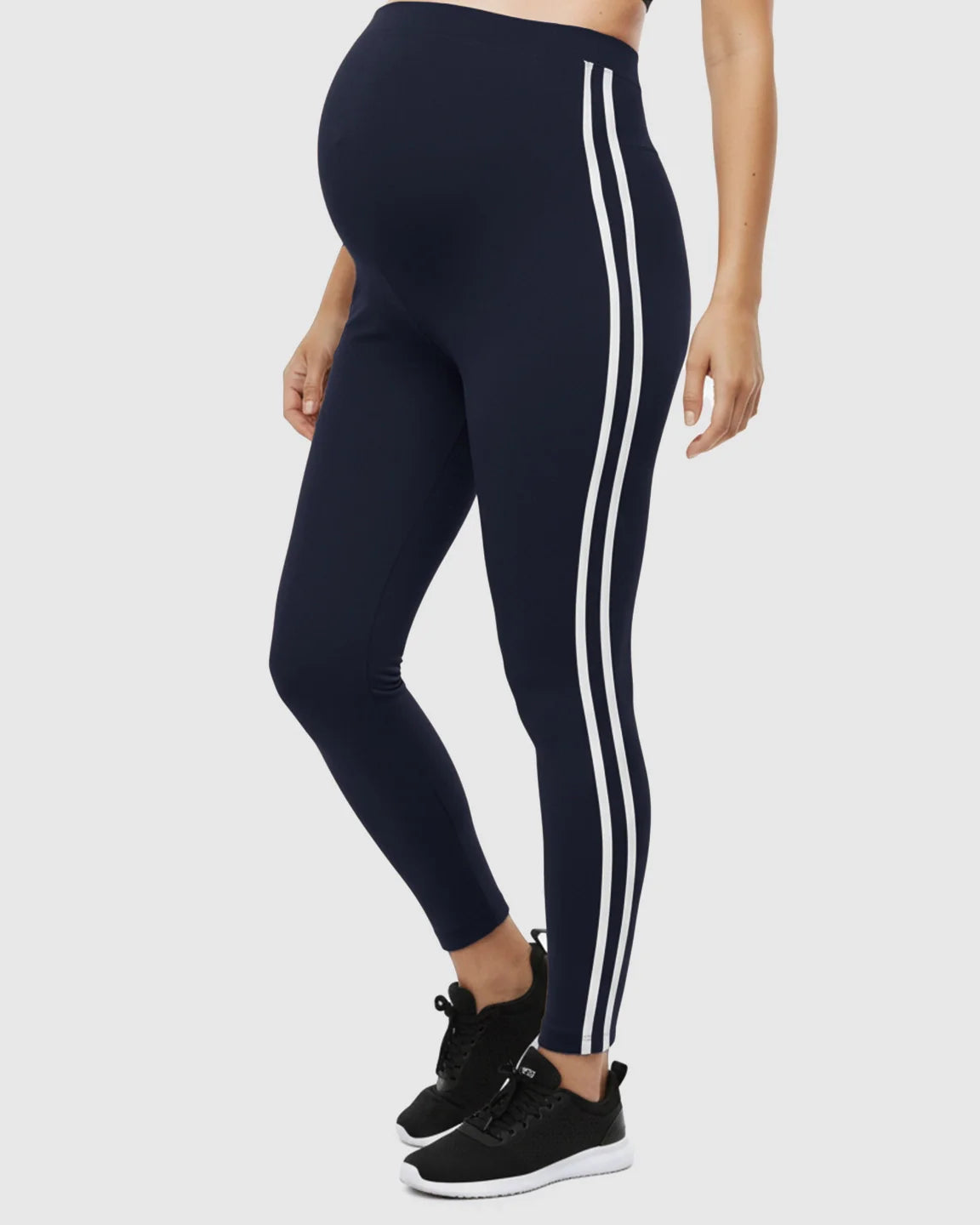 Bump Society – The Comfort Collection: Side Striped Sporty Maternity Leggings