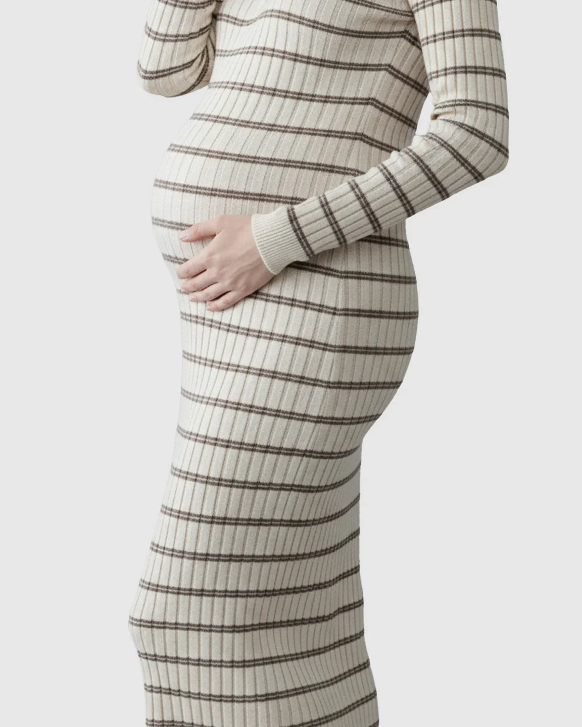 Bump Society – The Comfort Collection: Contrast Collared Casual Maternity Midi Dress