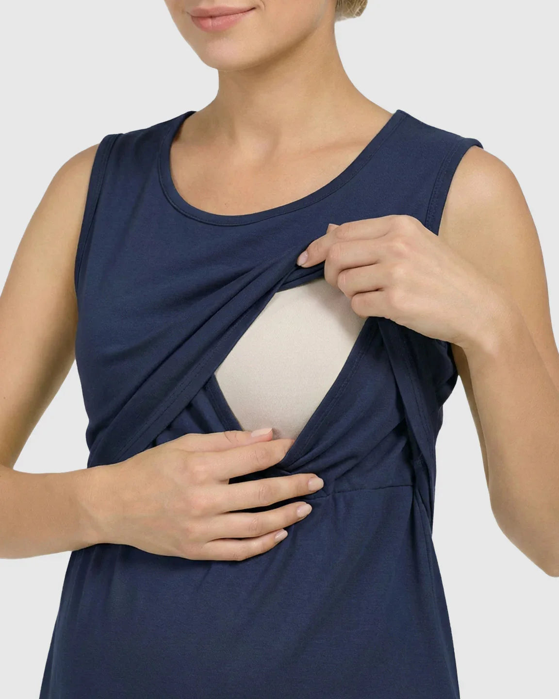 Bump Society – The Nursing Collection: Sleeveless High-Waisted Maternity & Nursing Dress