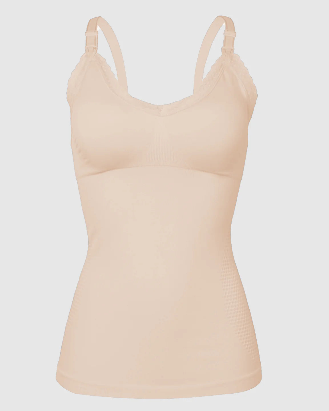Bump Society – The Nursing Collection: Seamless Lace-Trim V-Neck Nursing Cami