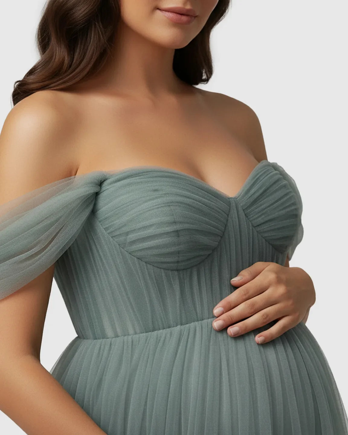 Bump Society – The Comfort Collection: Tiered Ruffle Corset-style Maternity Photoshoot Gown