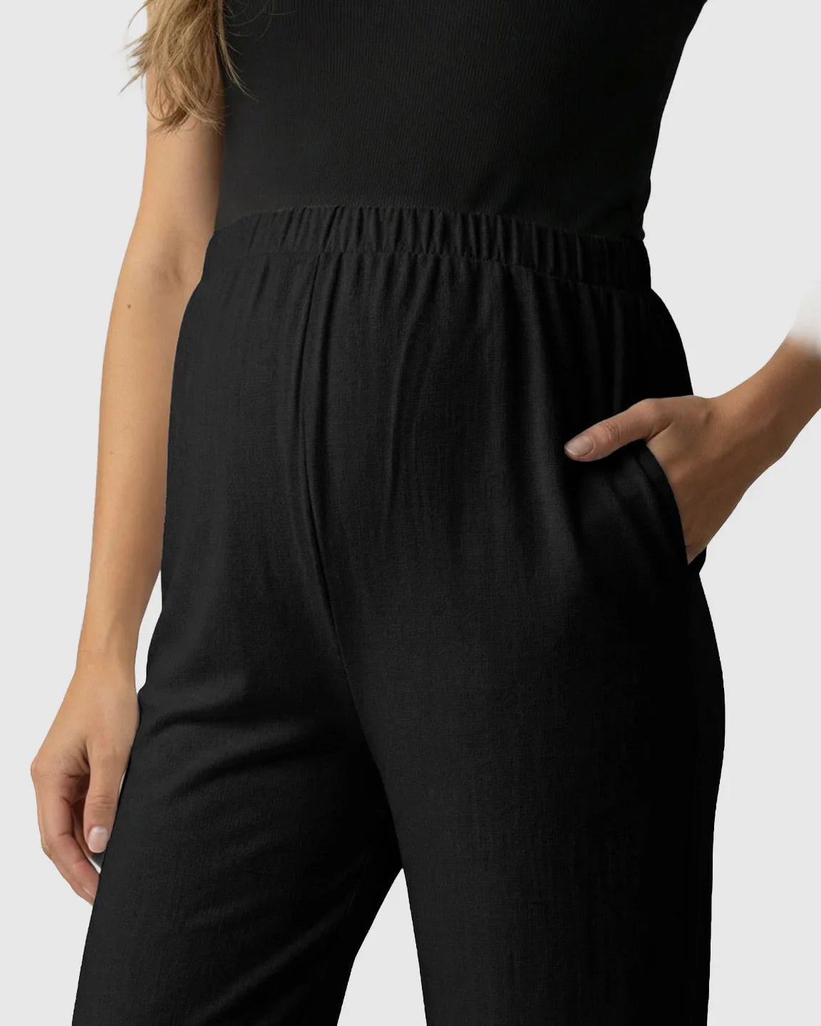 Bump Society – The Comfort Collection: Elastic Waist Wide Leg Maternity Pants